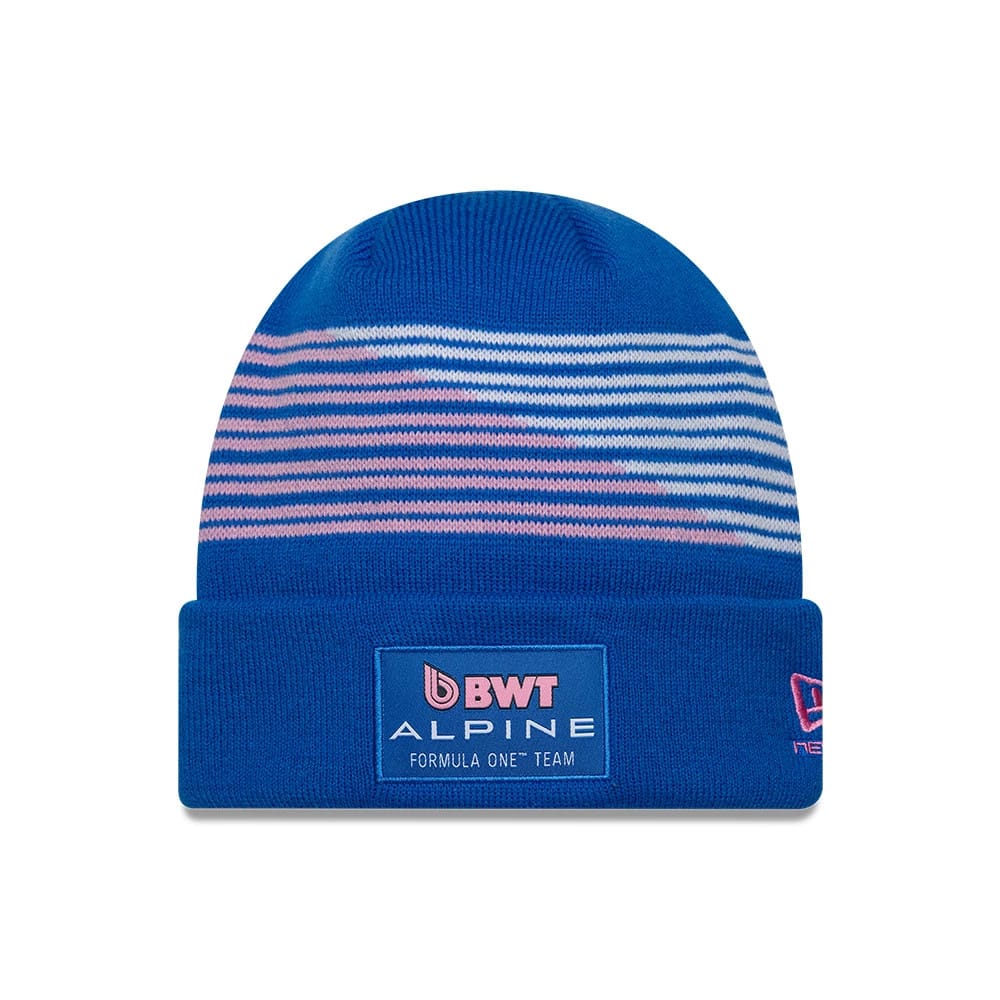 Alpine Racing Blue Cuff Knit Beanie Hat