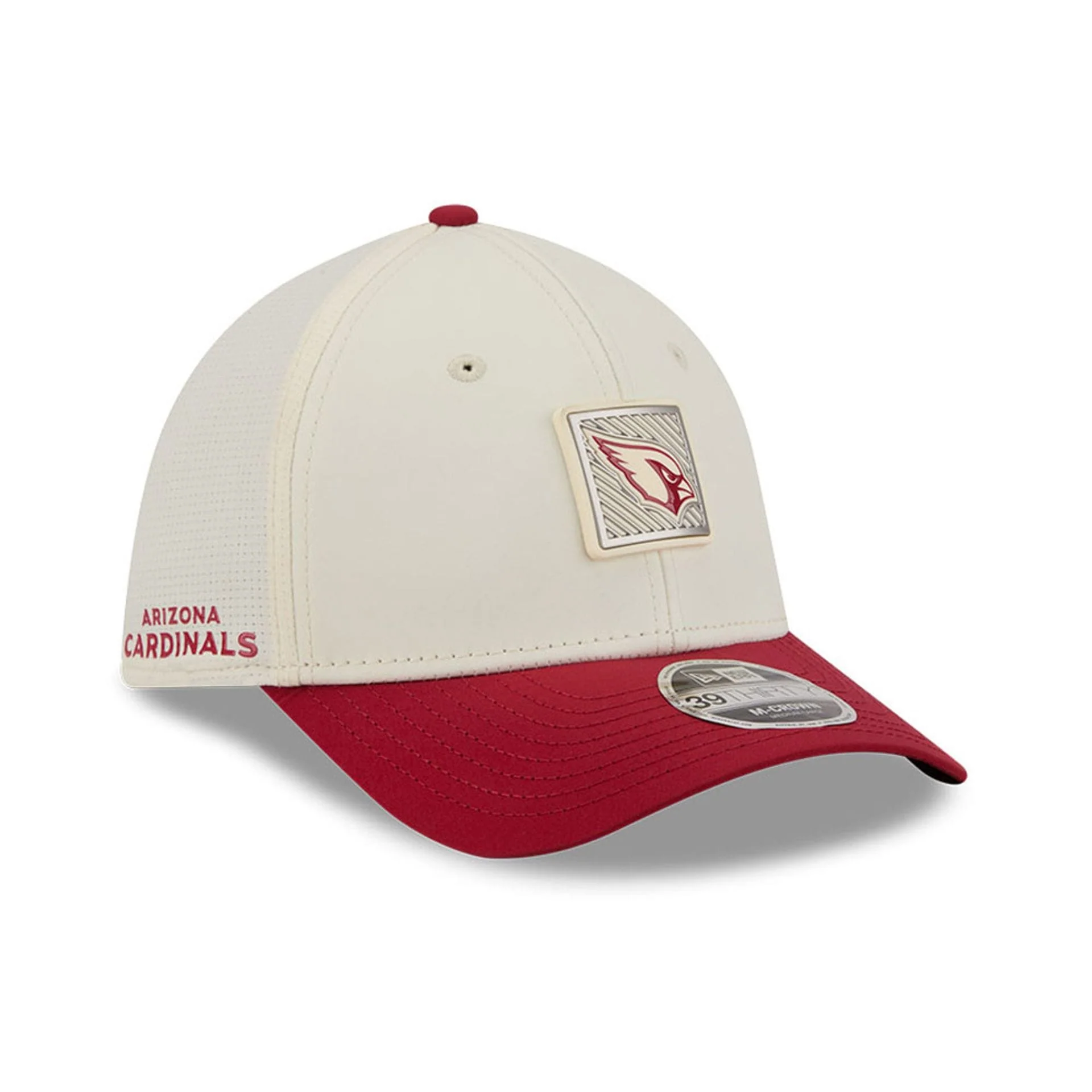 Arizona Cardinals NFL Training 2026 White 39THIRTY M-Crown Stretch Fit Cap