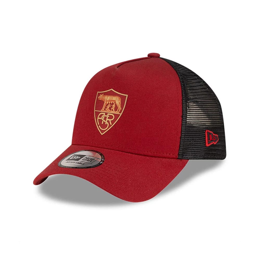 AS Roma Dark Red 9FORTY A-Frame Trucker Cap