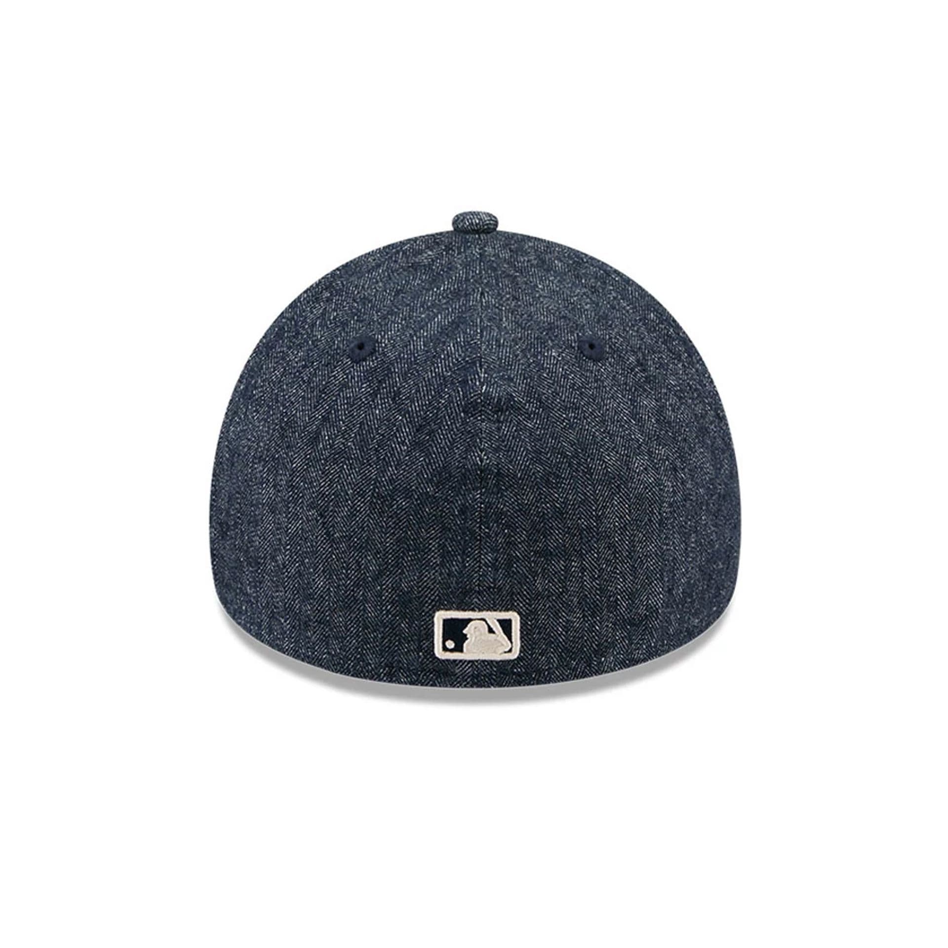 Athletics MLB Herringbone Denim Navy 59FORTY A-Frame Fitted Cap - Image 6