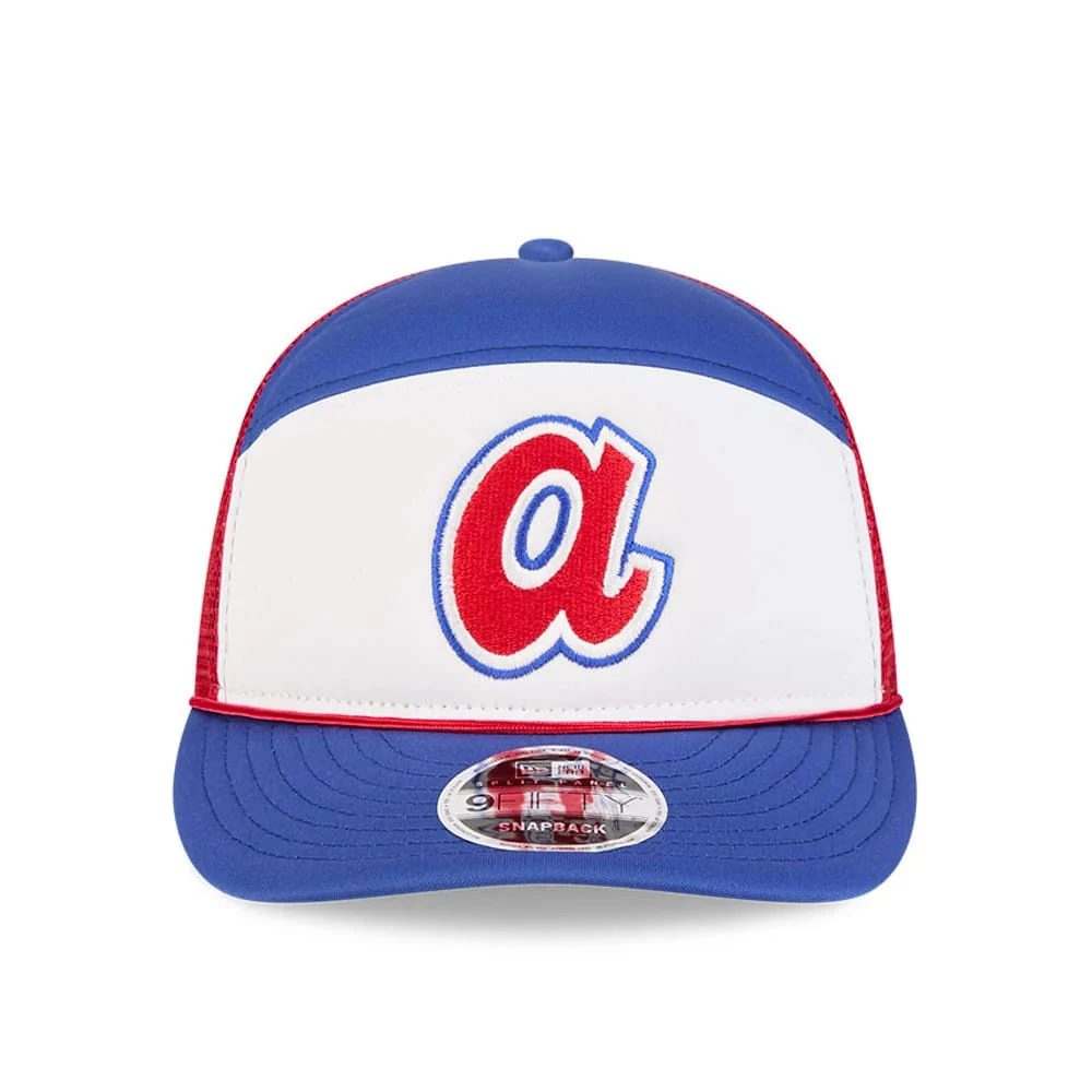Atlanta Braves MLB Blocked Blue 9FIFTY Split Panel Snapback Adjustable Cap - Image 3