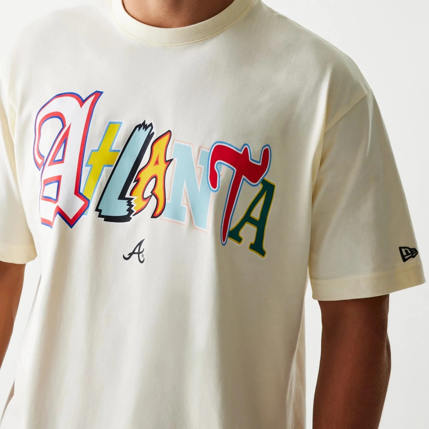 Atlanta Braves MLB Life Graphic Cream T-Shirt - Image 3