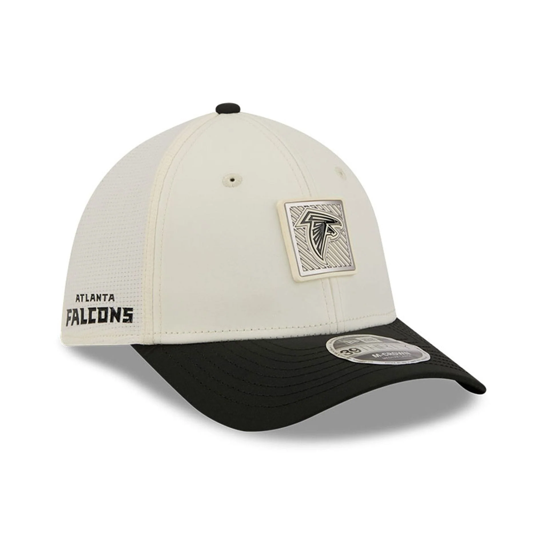 Atlanta Falcons NFL Training 2026 White 39THIRTY M-Crown Stretch Fit Cap