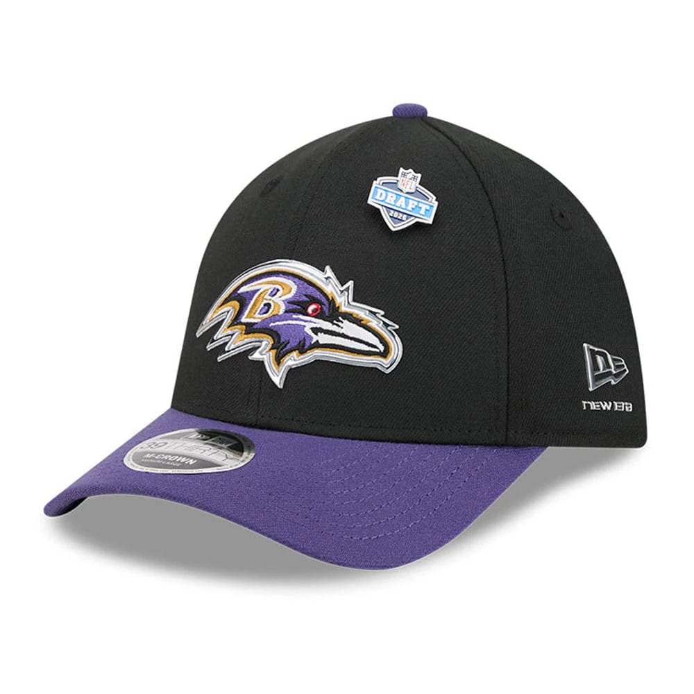 Baltimore Ravens NFL Draft 2026 Black 39THIRTY M-Crown Stretch Fit Cap