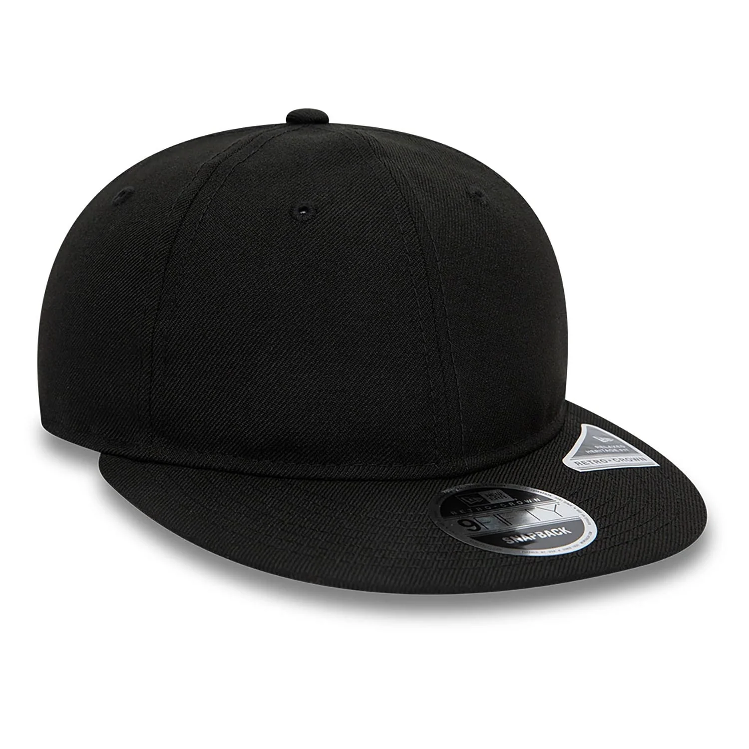 Blank New Era Black Retro Crown 9FIFTY Snapback Cap - Image 3
