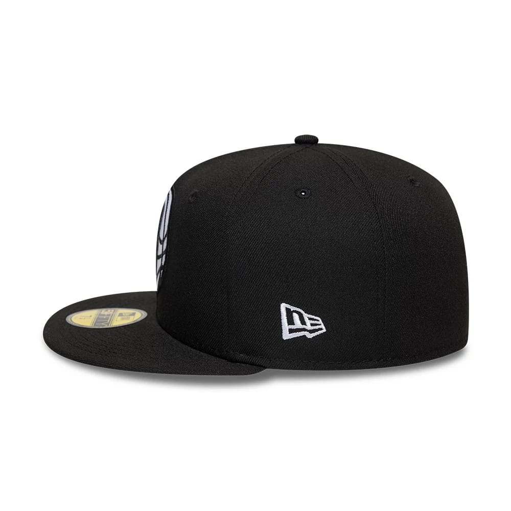 Brooklyn Nets NBA Basic Black 59FIFTY Fitted Cap - Image 6