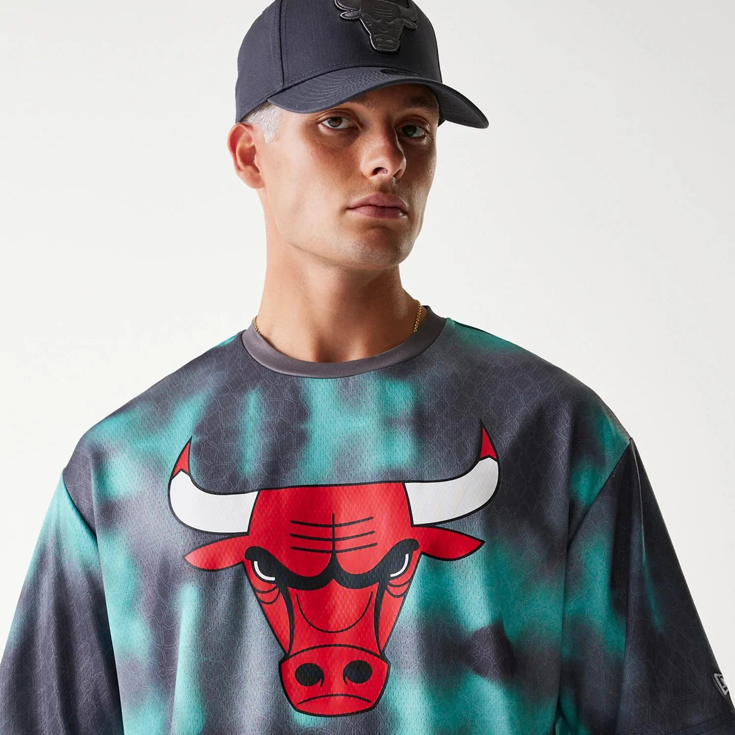 Chicago Bulls NBA All Over Print Green Oversized T-Shirt - Image 6