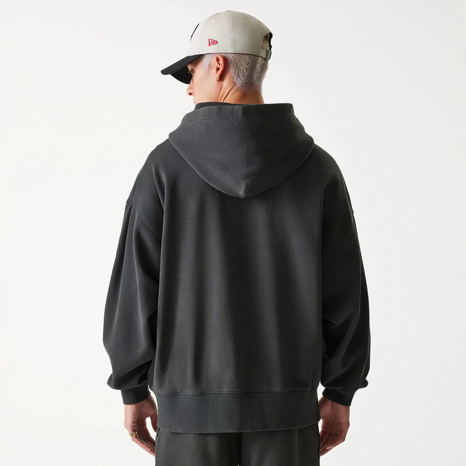 Chicago Bulls NBA Washed Grey Full Zip Hoodie - Image 2