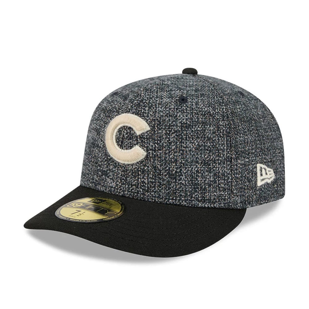 Chicago Cubs MLB Tweedy Cotton Black 59FIFTY Fitted Cap