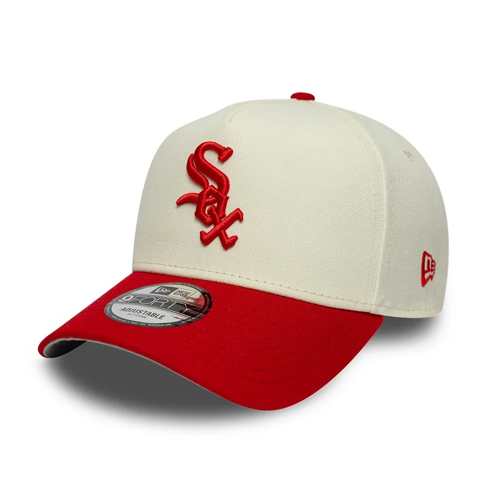 Chicago White Sox MLB Chrome Scarlet Cream 9FORTY A-Frame Adjustable Cap