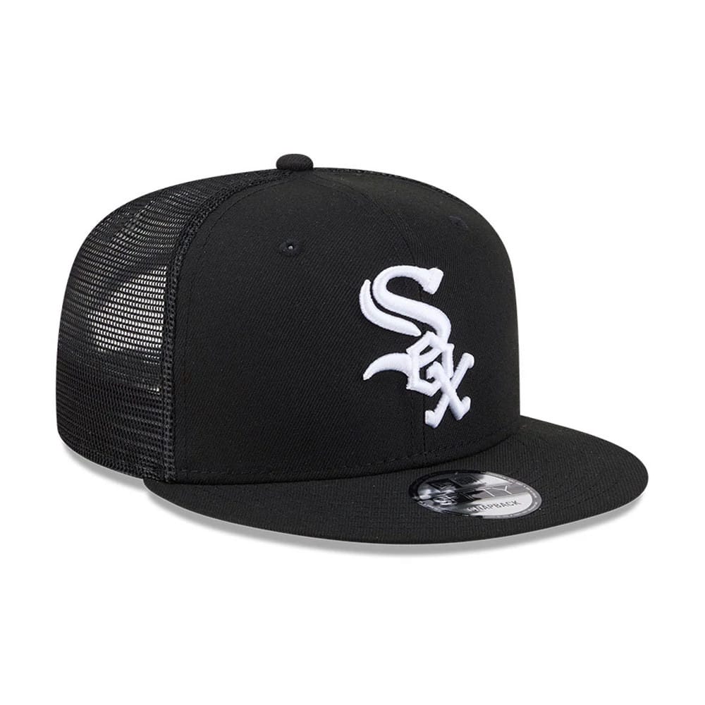 Chicago White Sox MLB Evergreen Black 9FIFTY Trucker Adjustable Cap - Image 4