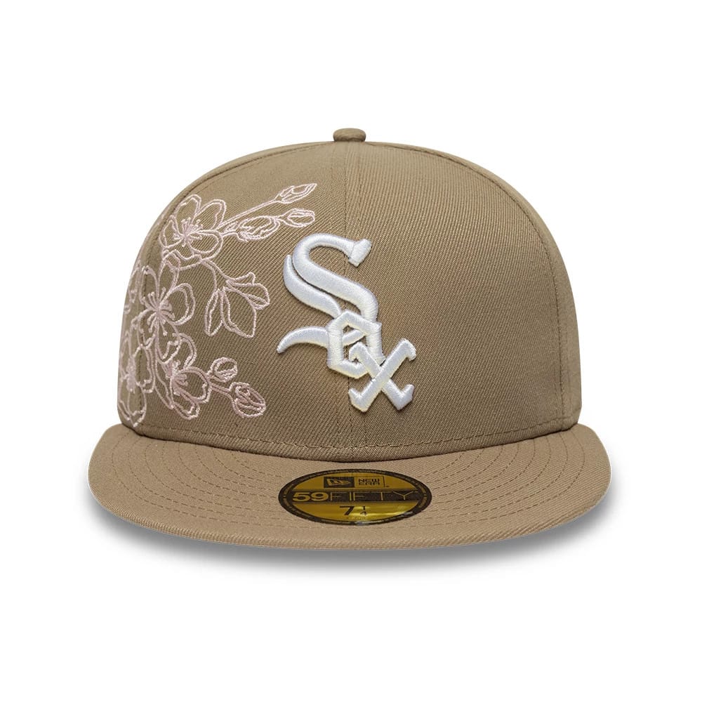 Chicago White Sox MLB Floral Outline Beige 59FIFTY Fitted Cap - Image 3