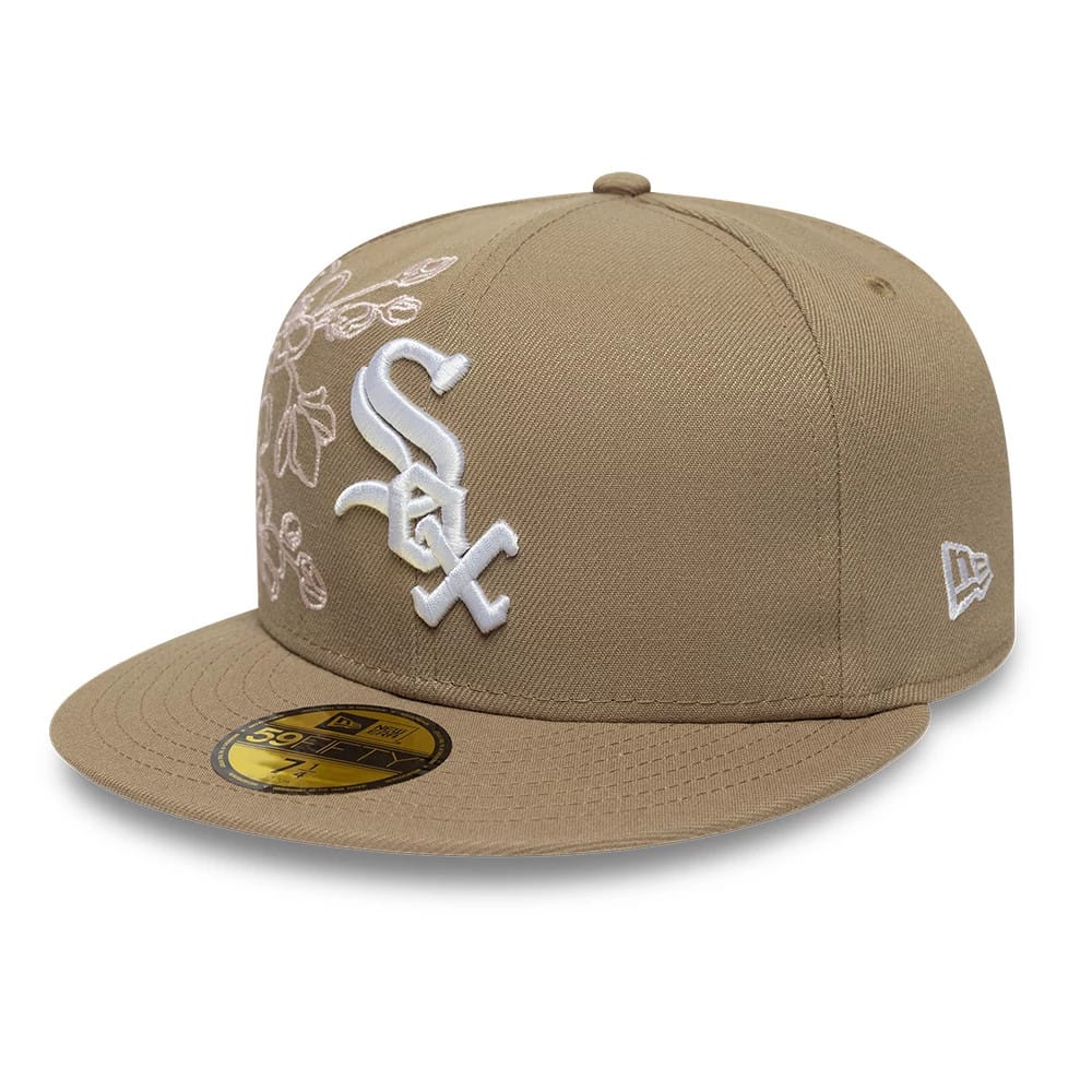 Chicago White Sox MLB Floral Outline Beige 59FIFTY Fitted Cap - Image 4