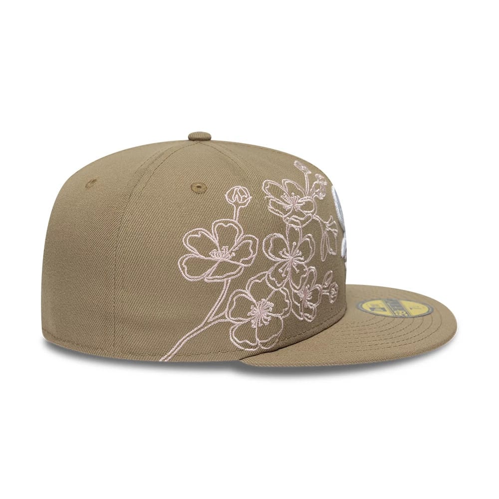 Chicago White Sox MLB Floral Outline Beige 59FIFTY Fitted Cap - Image 5