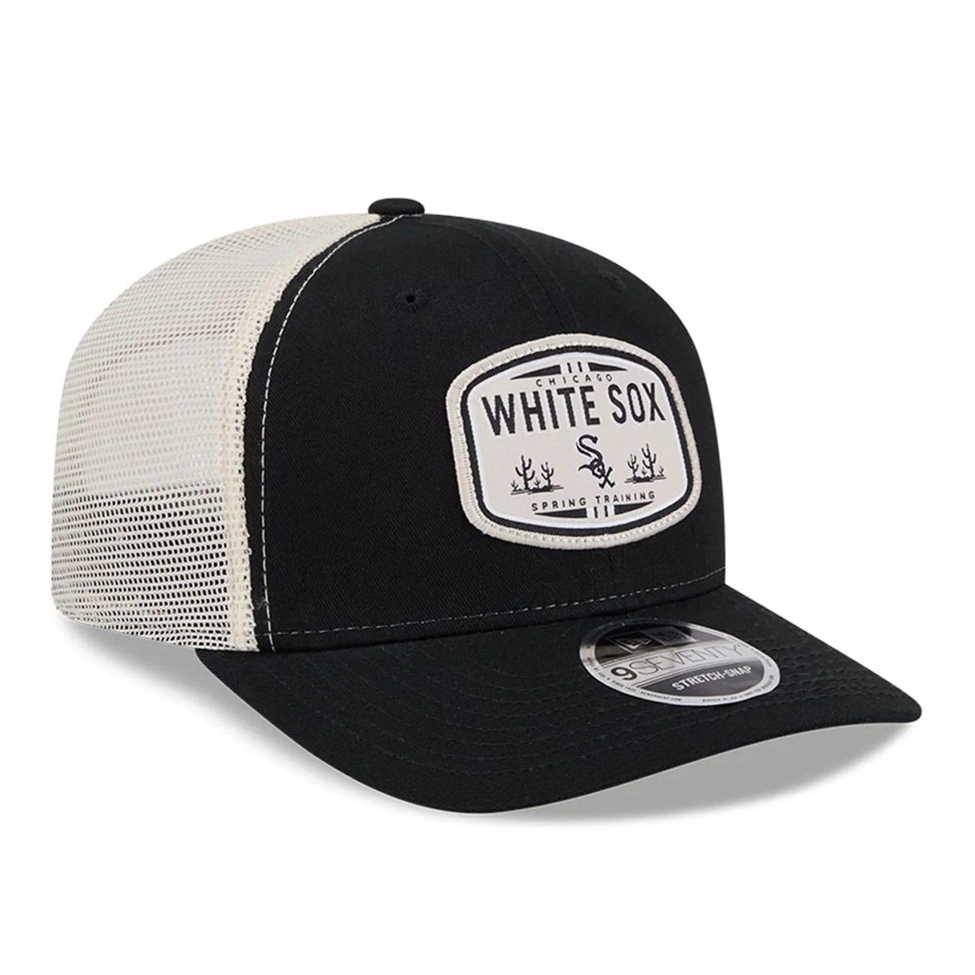 Chicago White Sox MLB Patch Black 9SEVENTY Stretch Snap Adjustable Cap - Image 4