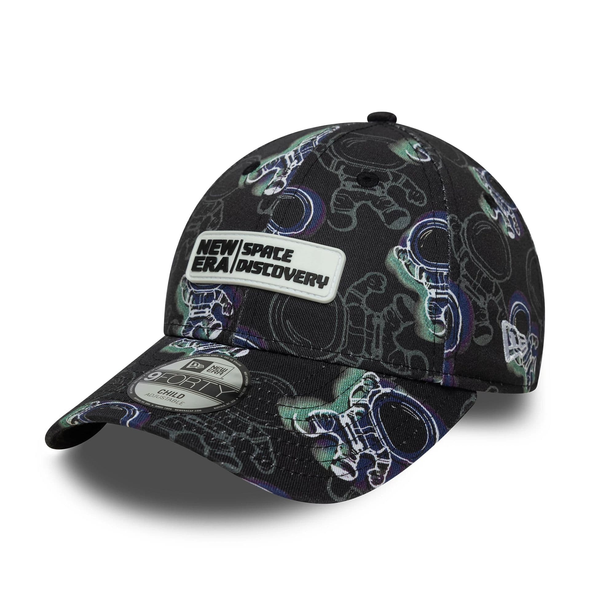 Child New Era Space All Over Print Black 9FORTY Adjustable Cap