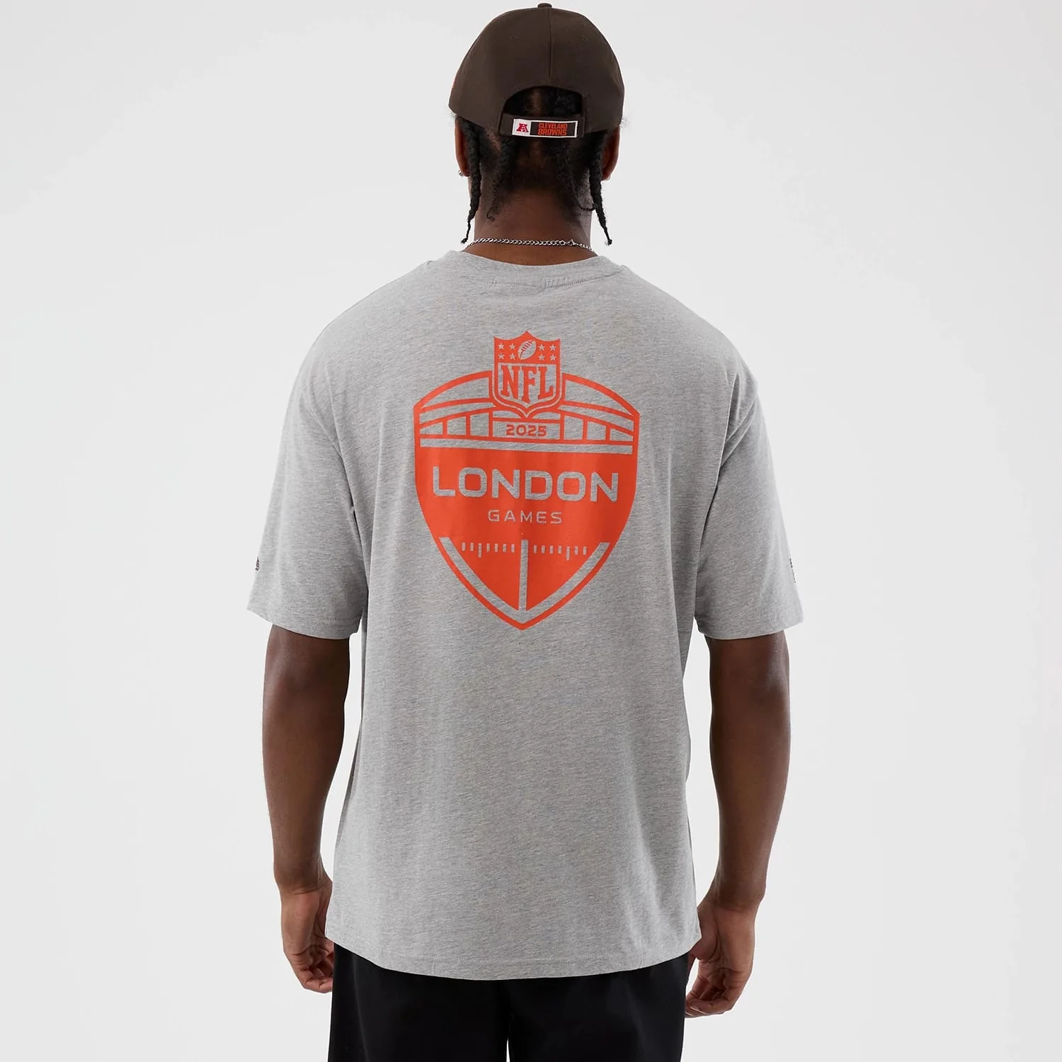 Cleveland Browns NFL International Series Games Grey Oversized T-Shirt - Image 2