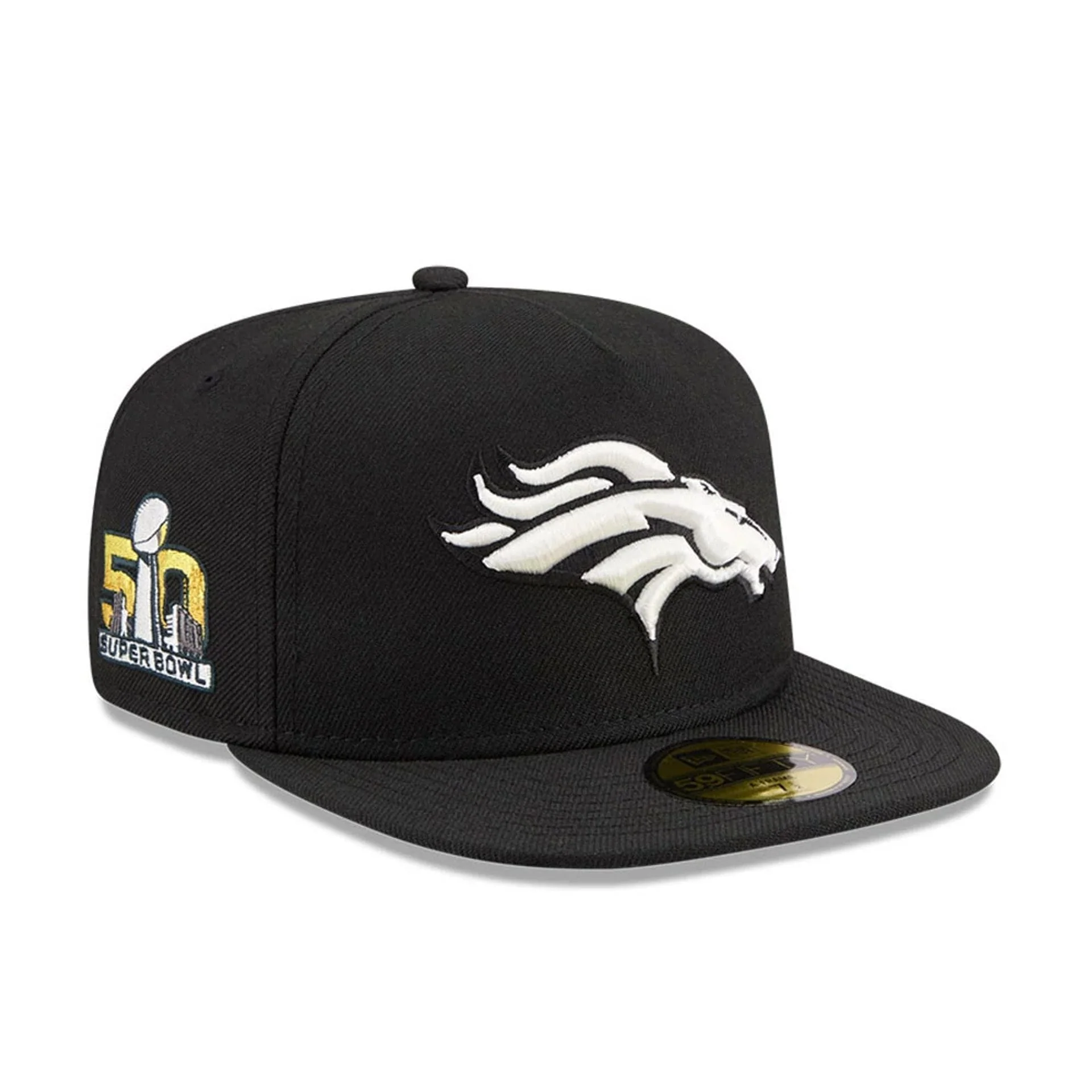 Denver Broncos NFL Chiseled Embroidery Black 59FIFTY A-Frame Fitted Cap