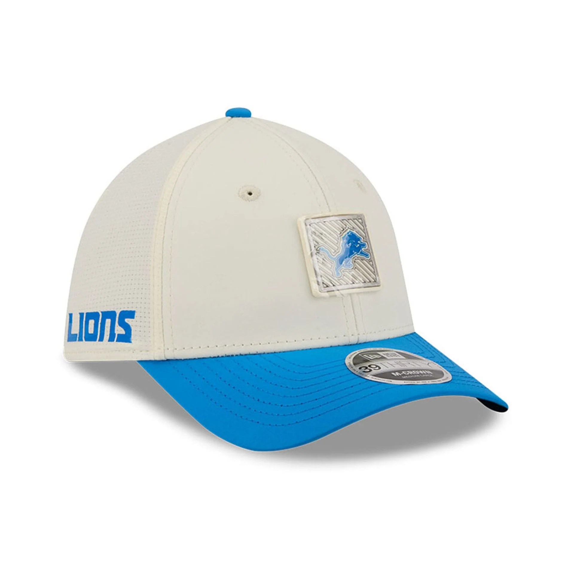 Detroit Lions NFL Training 2026 White 39THIRTY M-Crown Stretch Fit Cap