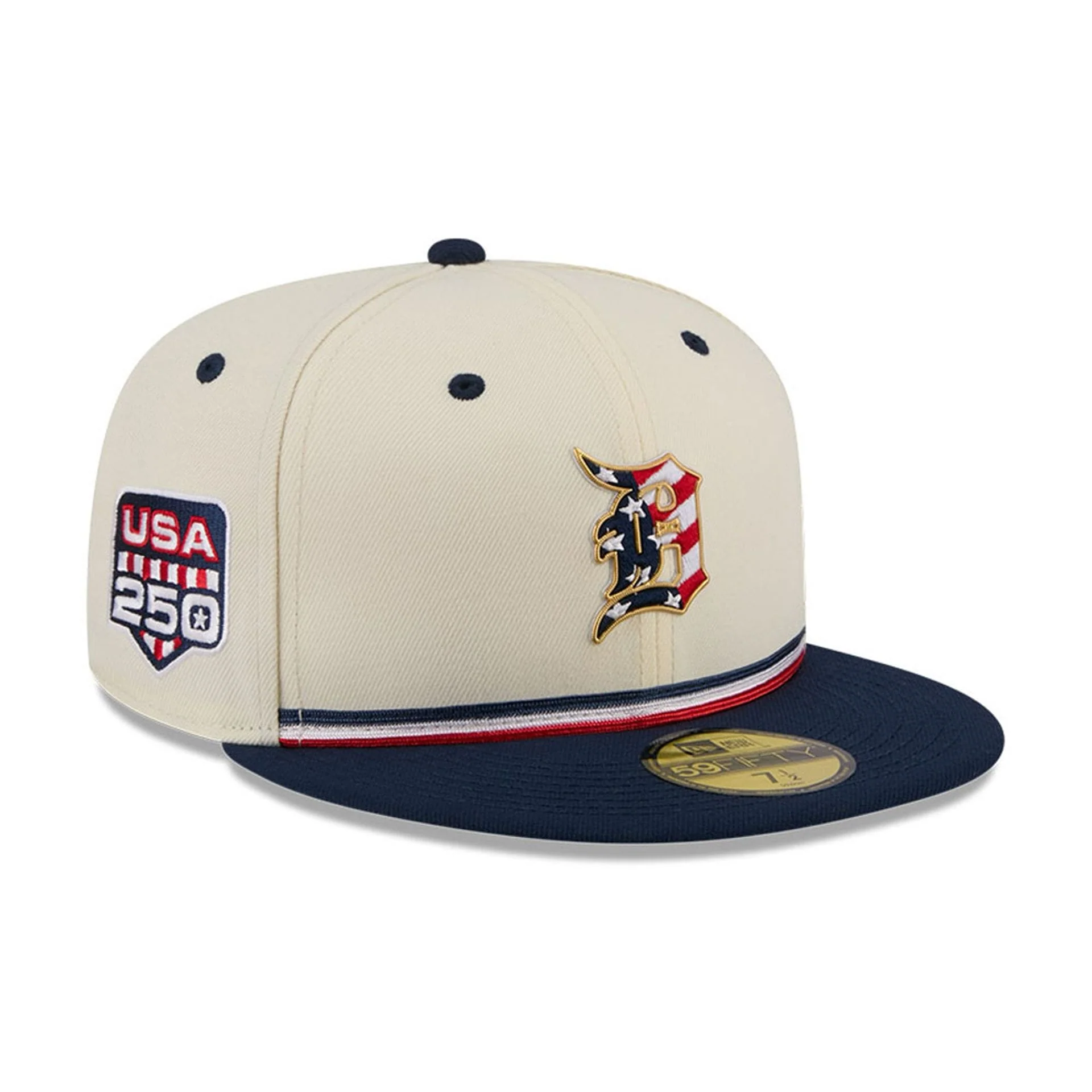 Detroit Tigers MLB 4th Of July 2026 Cream 59FIFTY Fitted Cap