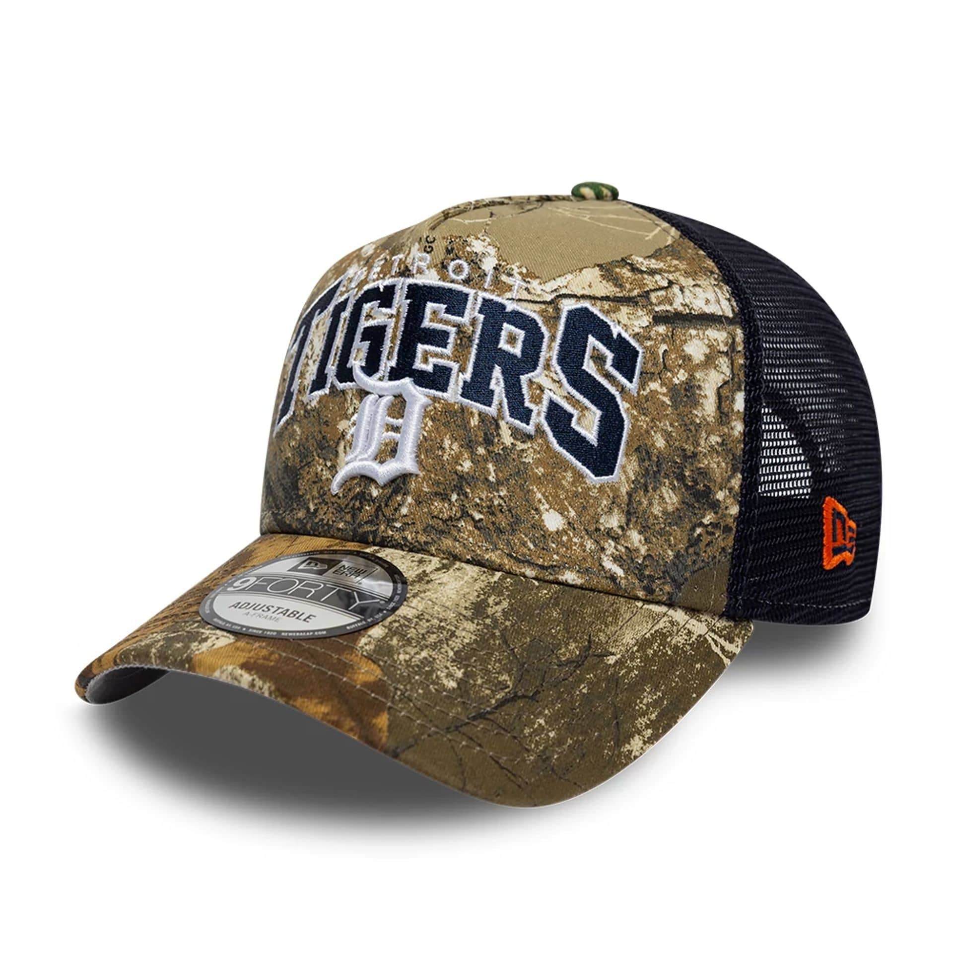 Detroit Tigers MLB Realtree Camo Navy 9FORTY A-Frame Trucker Adjustable Cap