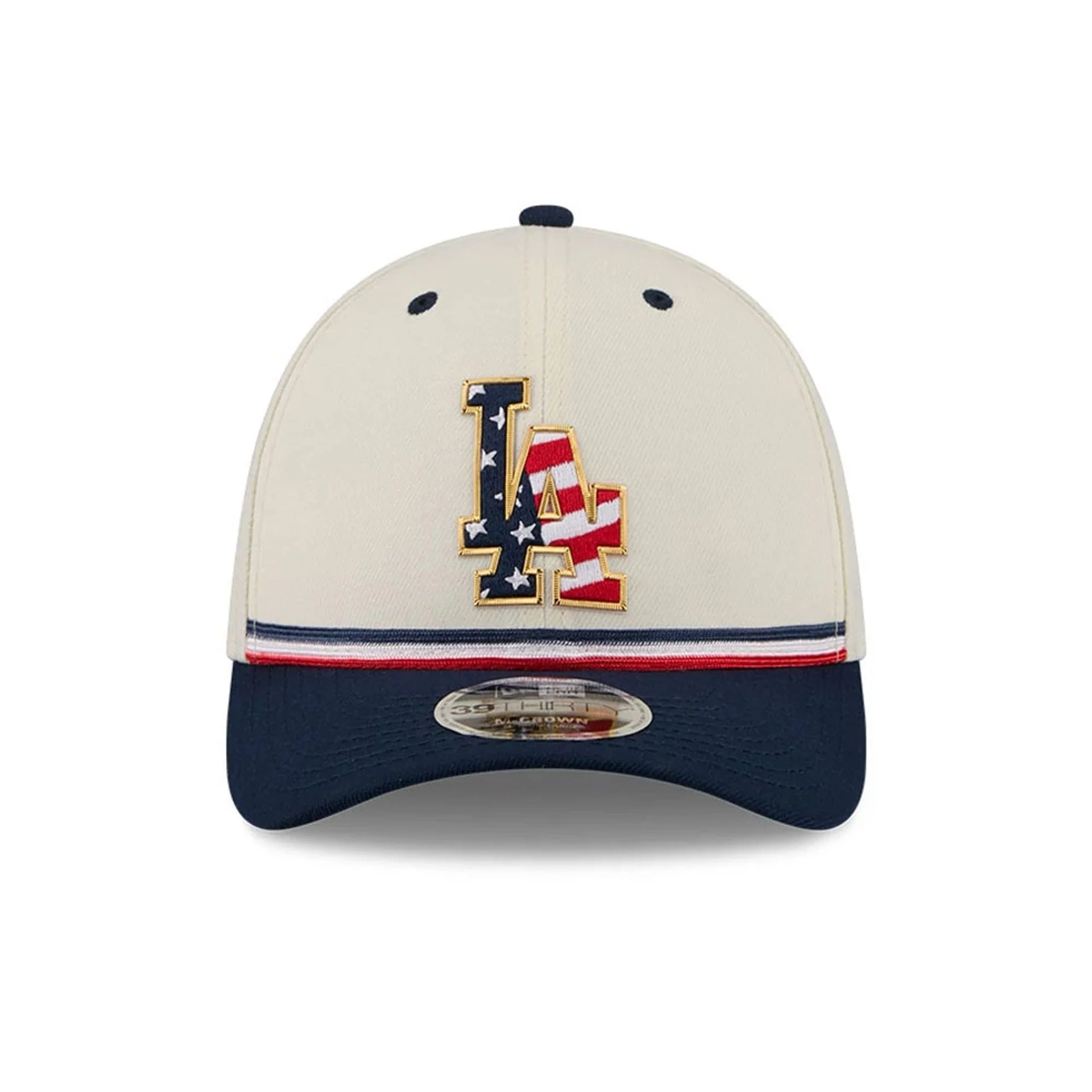 Dodgers MLB 4th Of July 2026 Cream 39THIRTY M-Crown Stretch Fit Cap - Image 2