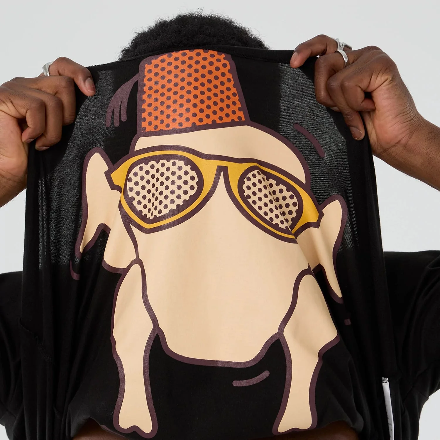 Friends Turkey Head Lifestyle Graphic Black T-Shirt - Image 3