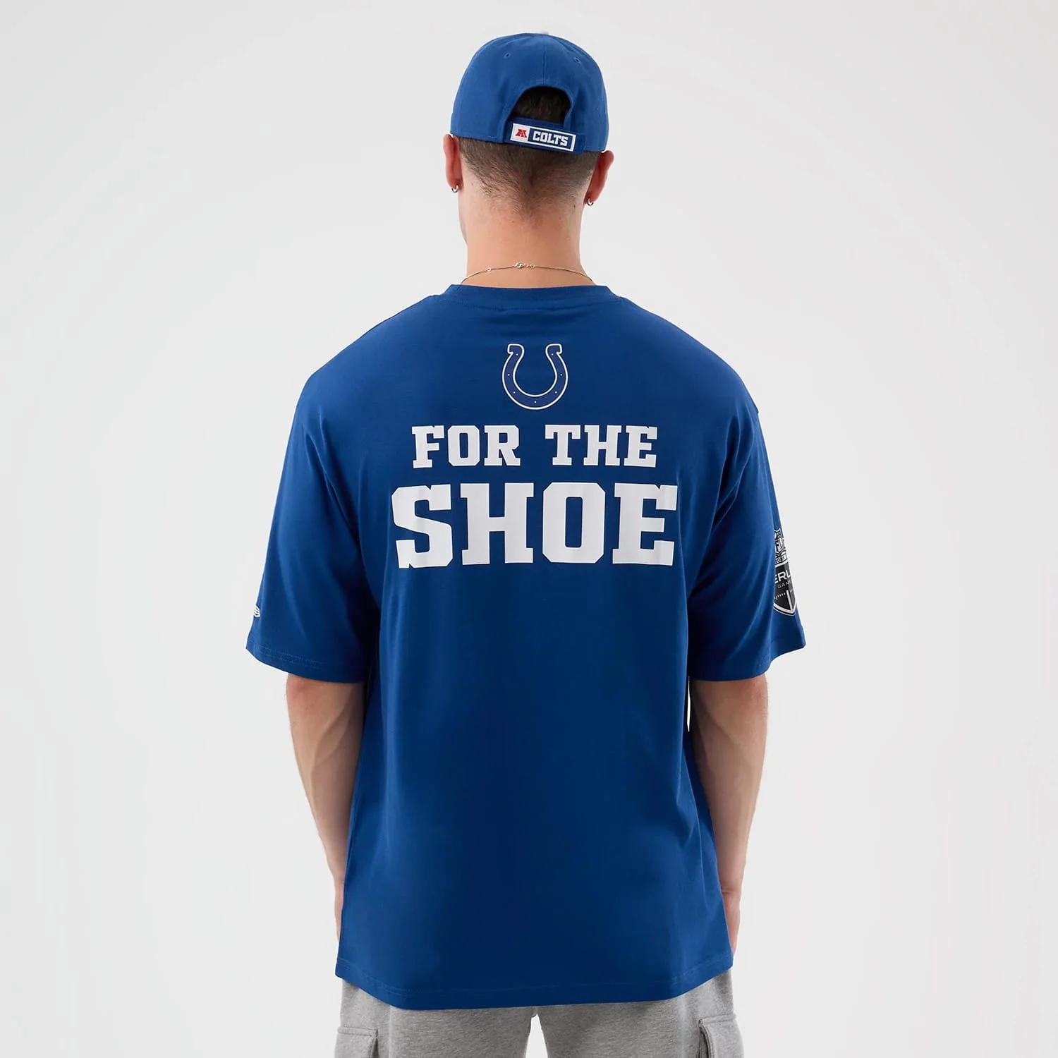 Indianapolis Colts NFL International Series Games Blue Oversized T-Shirt - Image 2