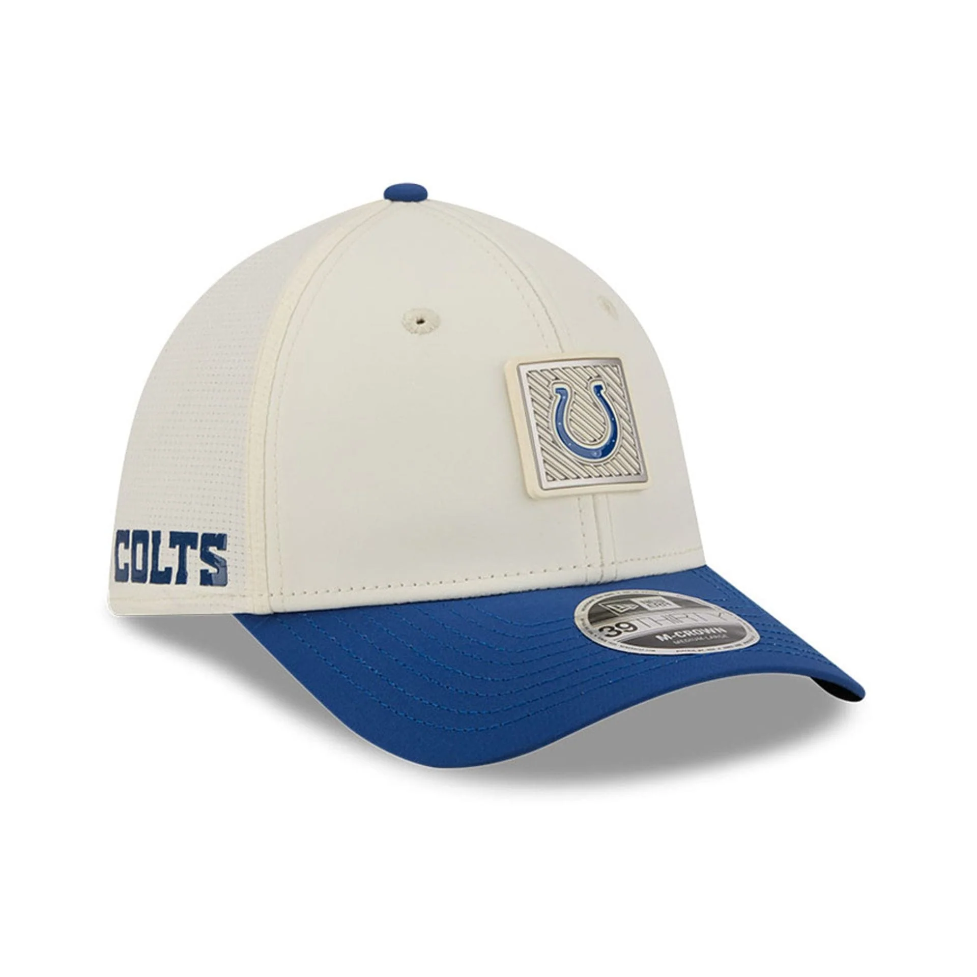 Indianapolis Colts NFL Training 2026 White 39THIRTY M-Crown Stretch Fit Cap