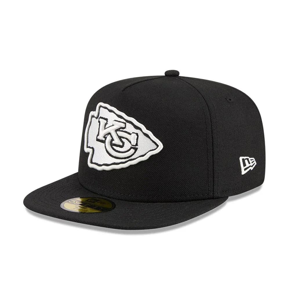 Kansas City Chiefs NFL Chiseled Embroidery Black 59FIFTY A-Frame Fitted Cap - Image 5