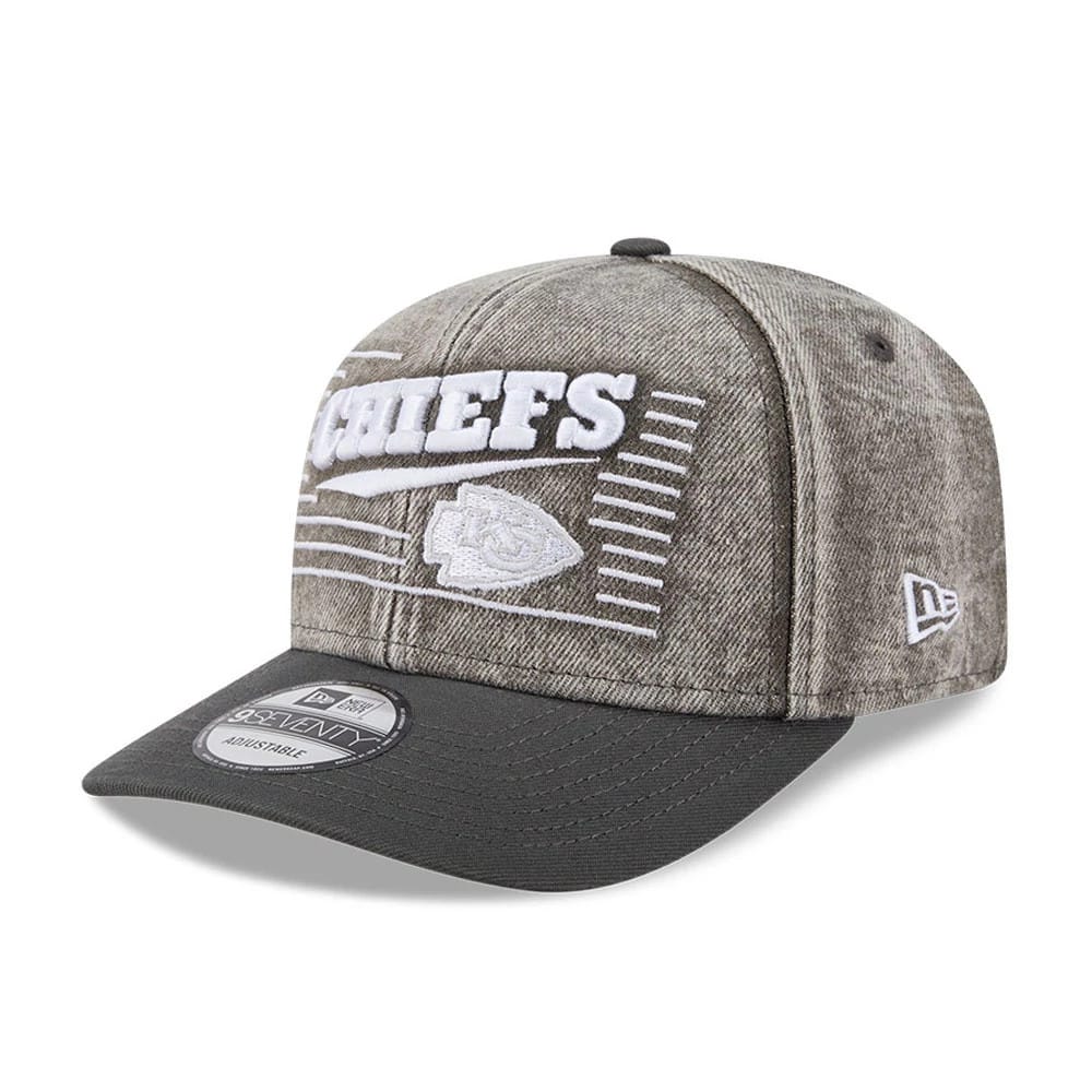 Kansas City Chiefs NFL Washed Denim Dark Grey 9SEVENTY Stretch Snap Cap