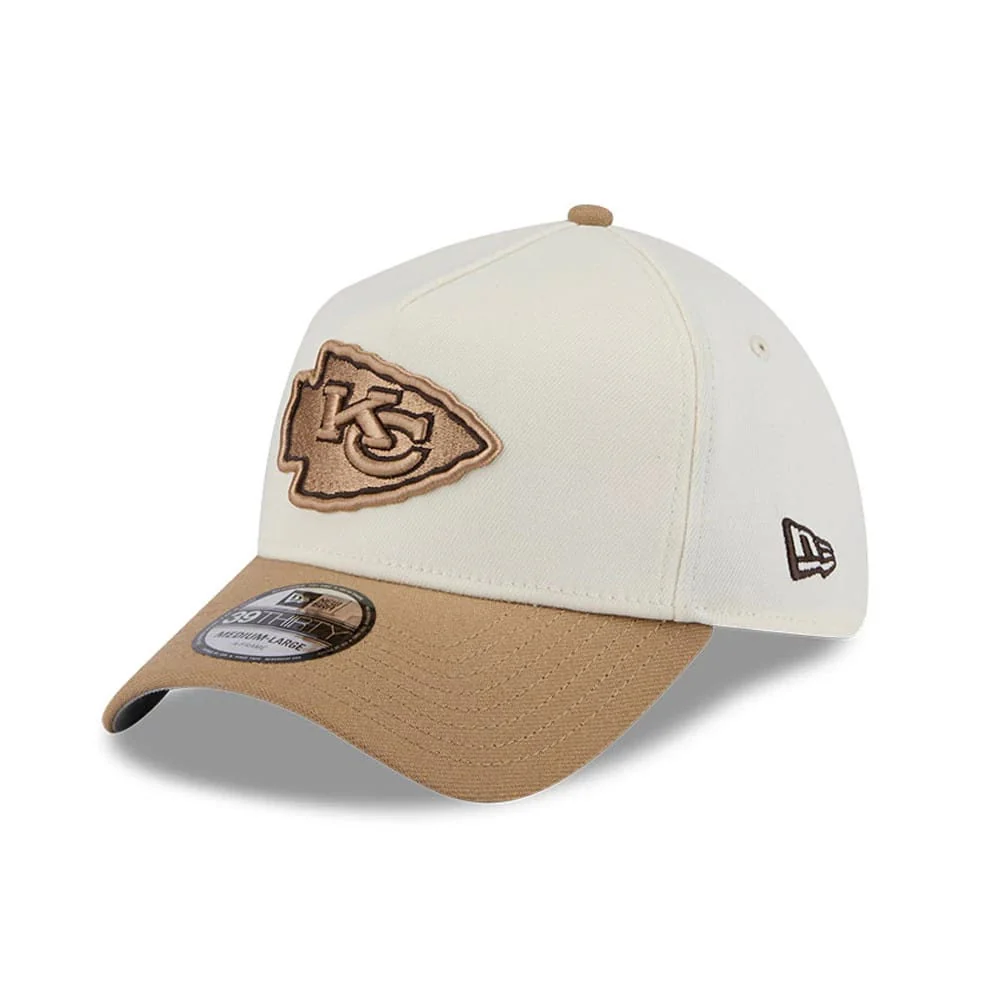 Kansas City Chiefs NFL White 39THIRTY A-Frame Stretch Fit Cap