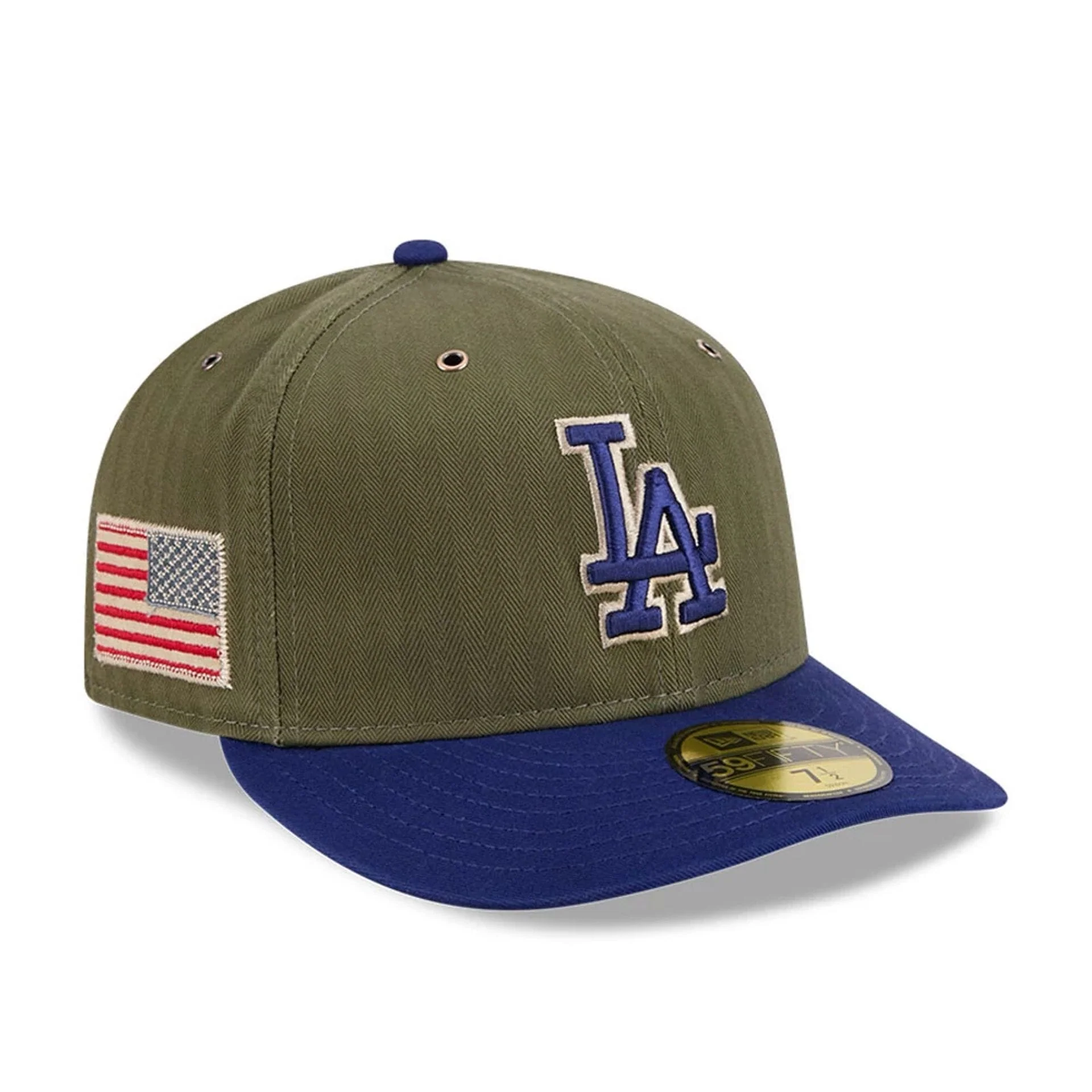 LA Dodgers MLB American Herringbone Green 59FIFTY Fitted Cap