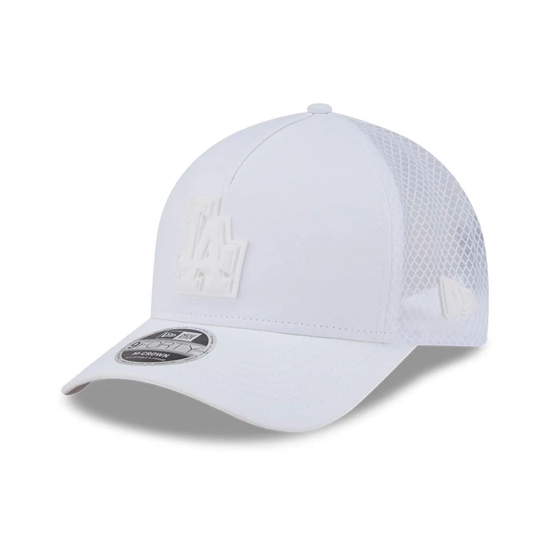LA Dodgers MLB Badged White 9FORTY M-Crown A-Frame Trucker Adjustable Cap