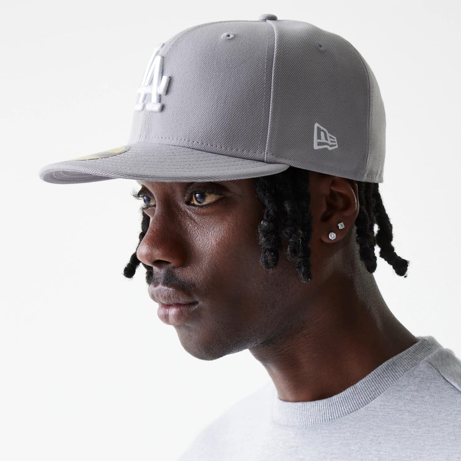 LA Dodgers MLB Basic Grey 59FIFTY Fitted Cap - Image 4
