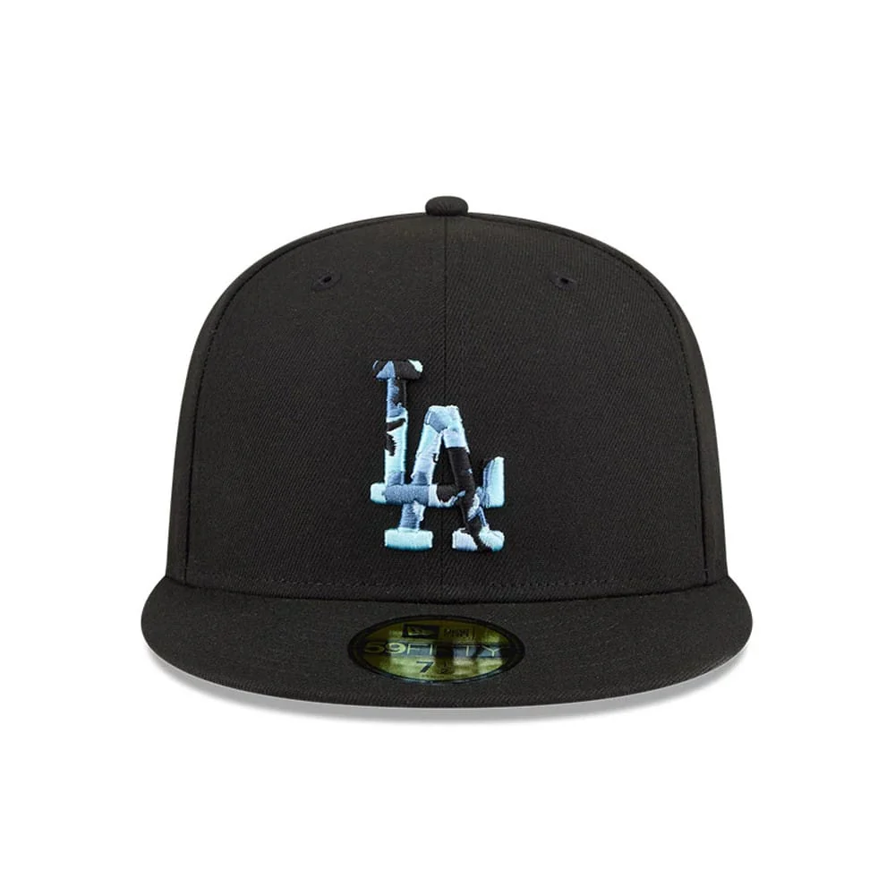 LA Dodgers MLB Camo Infill Black 59FIFTY Fitted Cap - Image 3