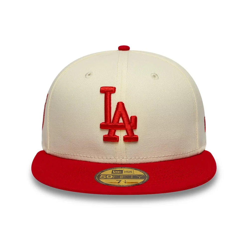 LA Dodgers MLB Chrome Scarlet Cream 59FIFTY Fitted Cap - Image 2