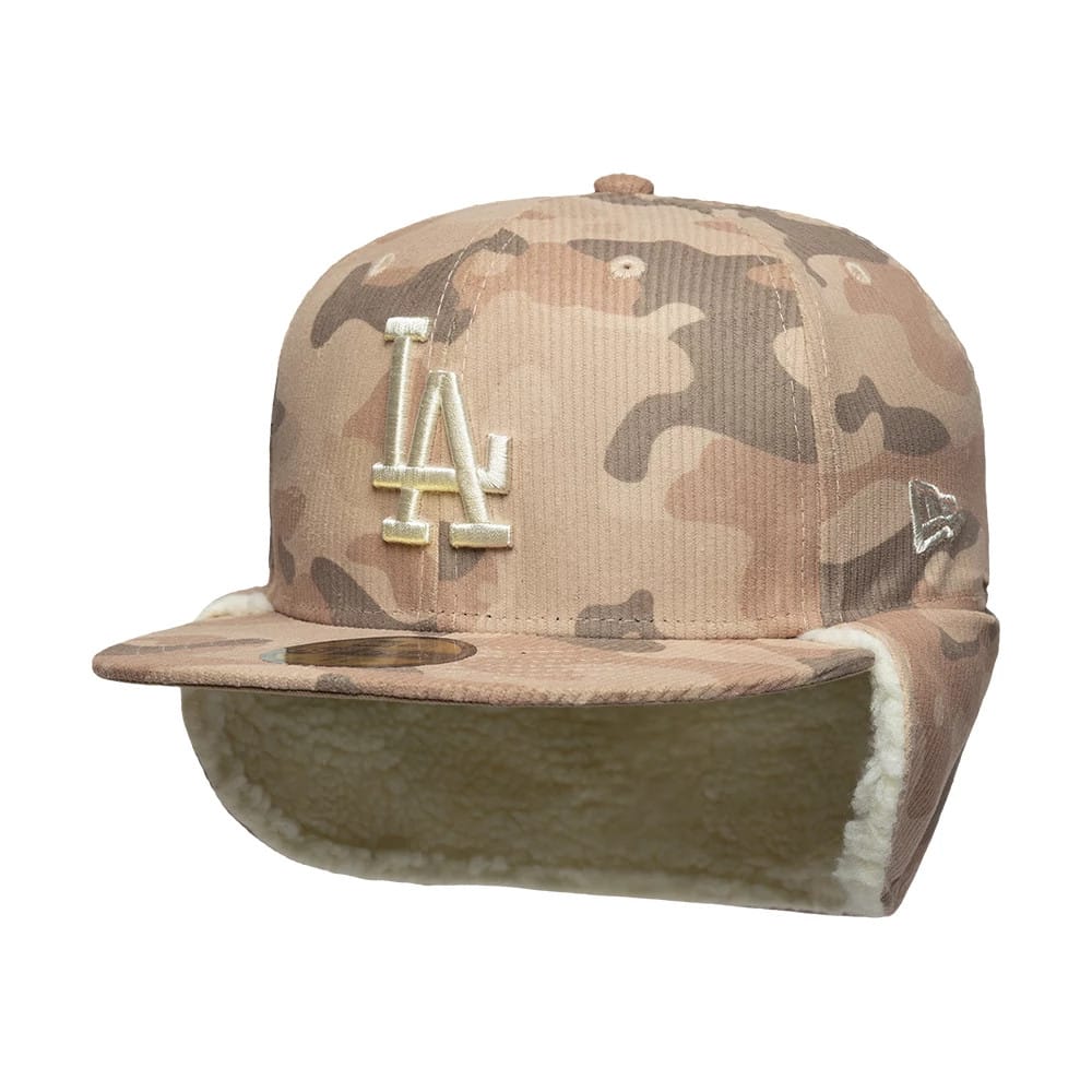 LA Dodgers MLB Cord Light Beige Downflap 59FIFTY Fitted Cap - Image 6