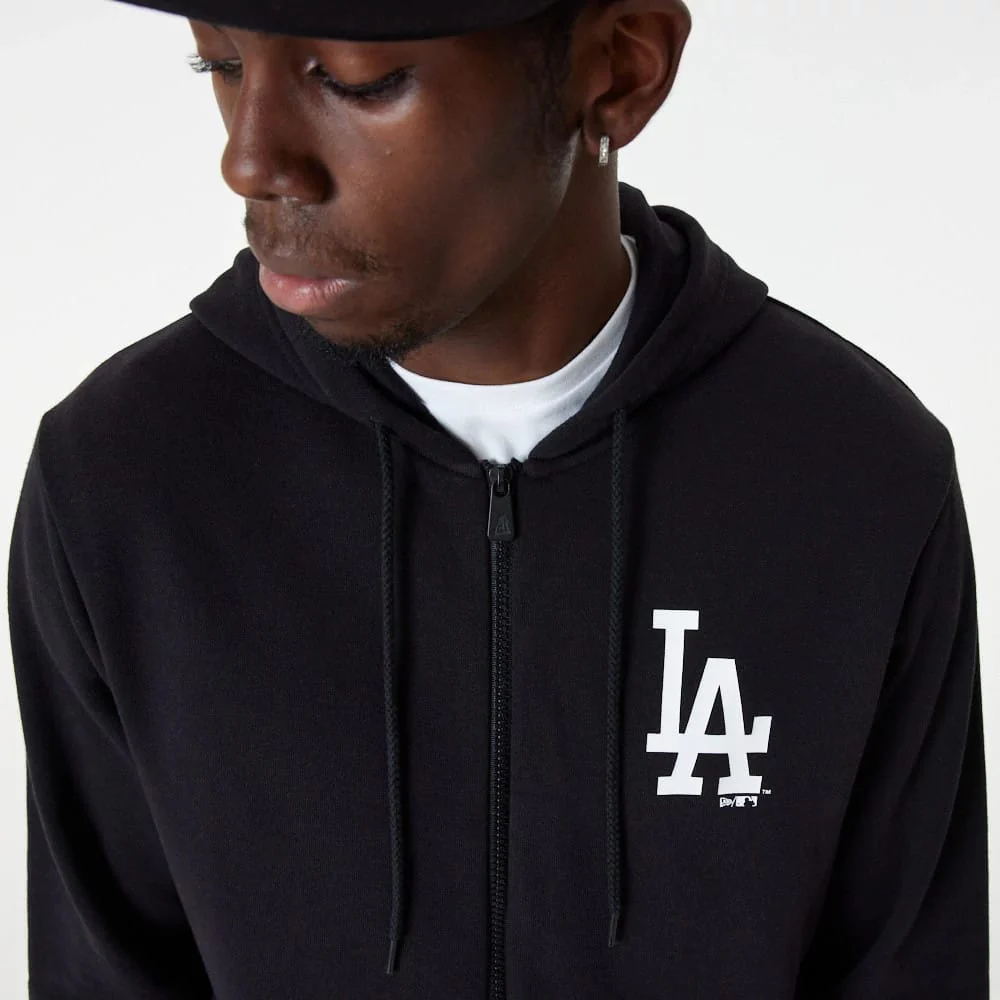 LA Dodgers MLB Essential Black Full Zip Hoodie - Image 3