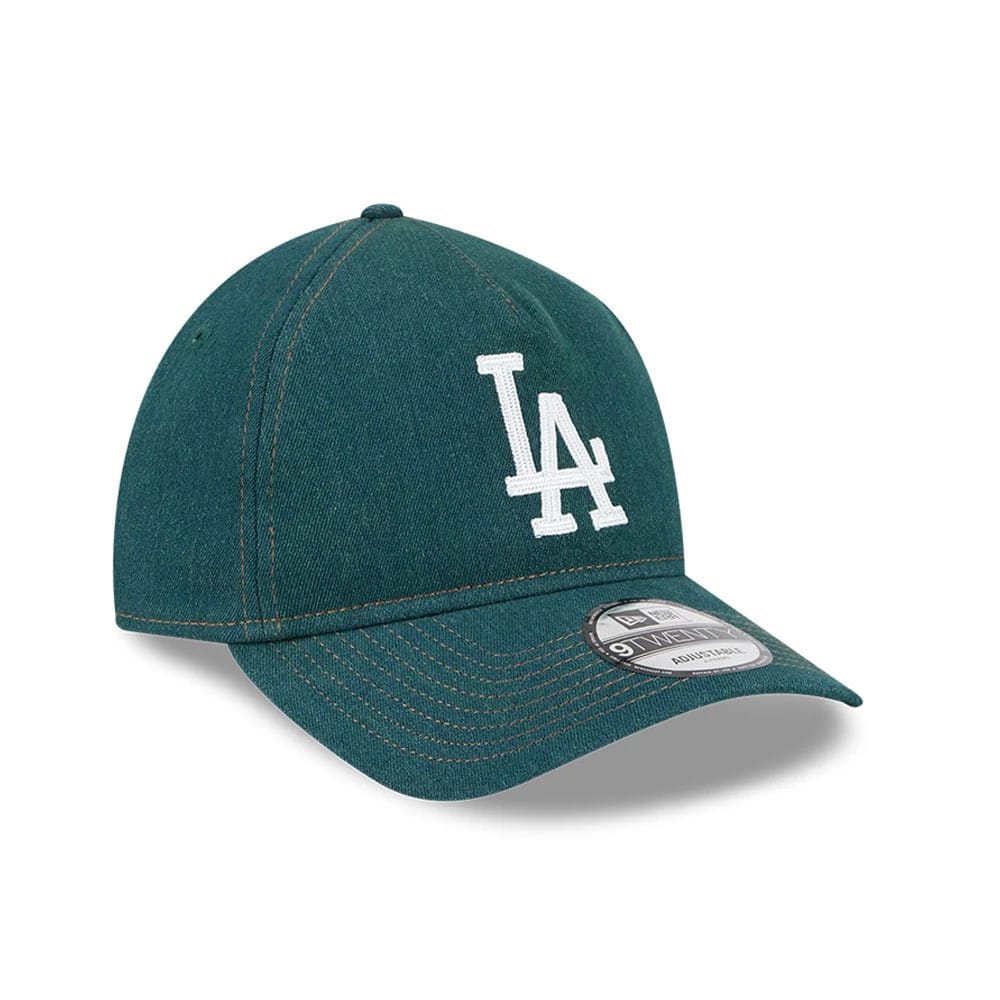 LA Dodgers MLB Forest Denim Green 9TWENTY A-Frame Adjustable Cap - Image 3