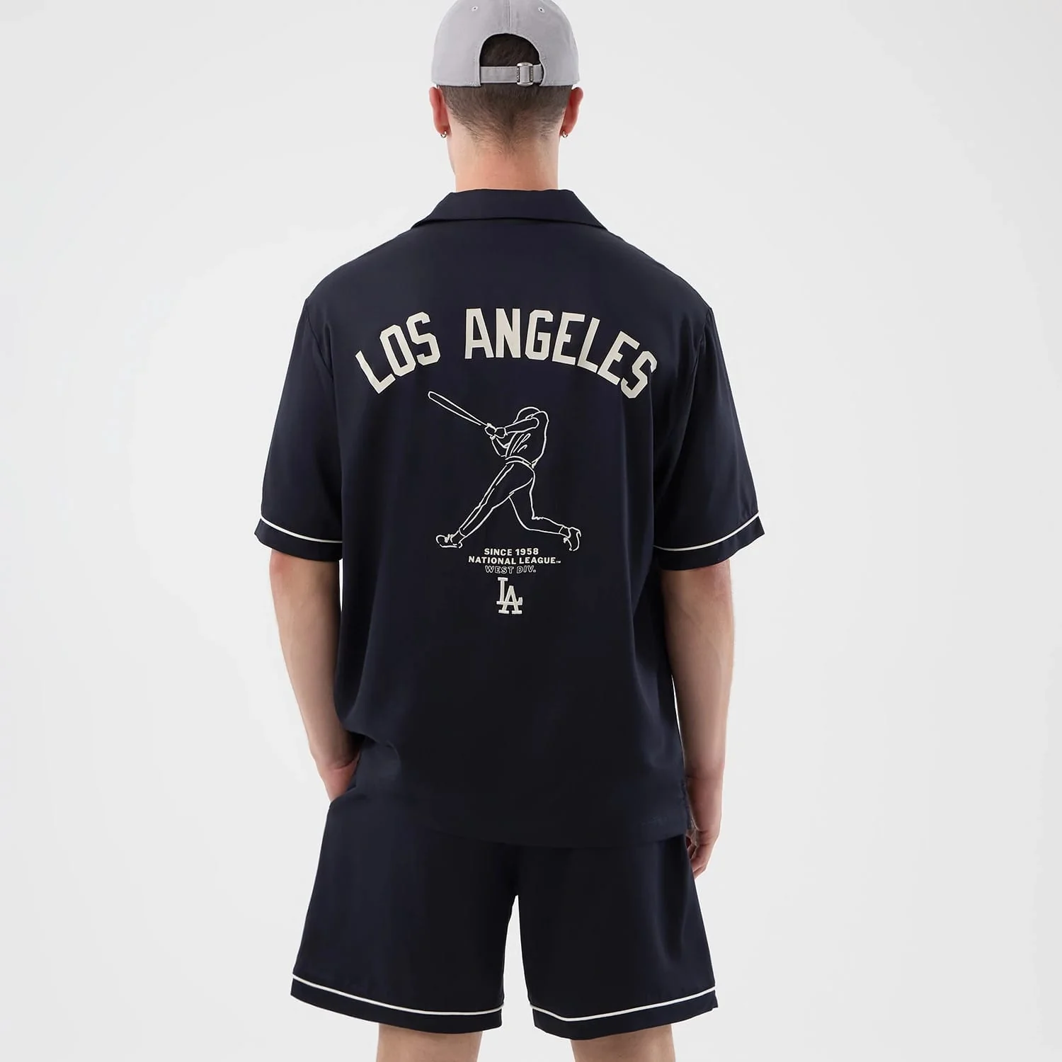 LA Dodgers MLB Graphic Revere Navy Short Sleeve Shirt - Image 2