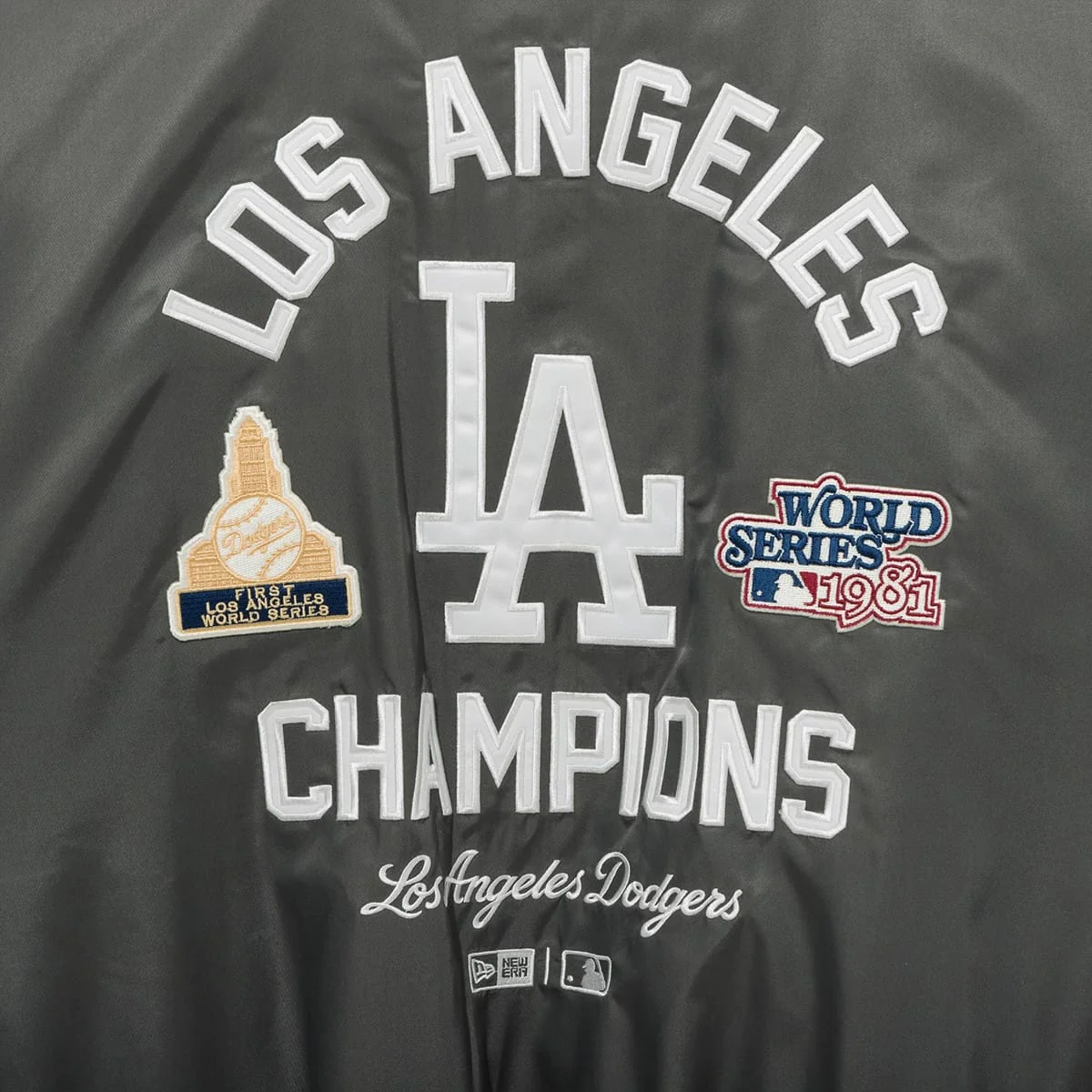 LA Dodgers MLB Grey Stadium Jacket - Image 5
