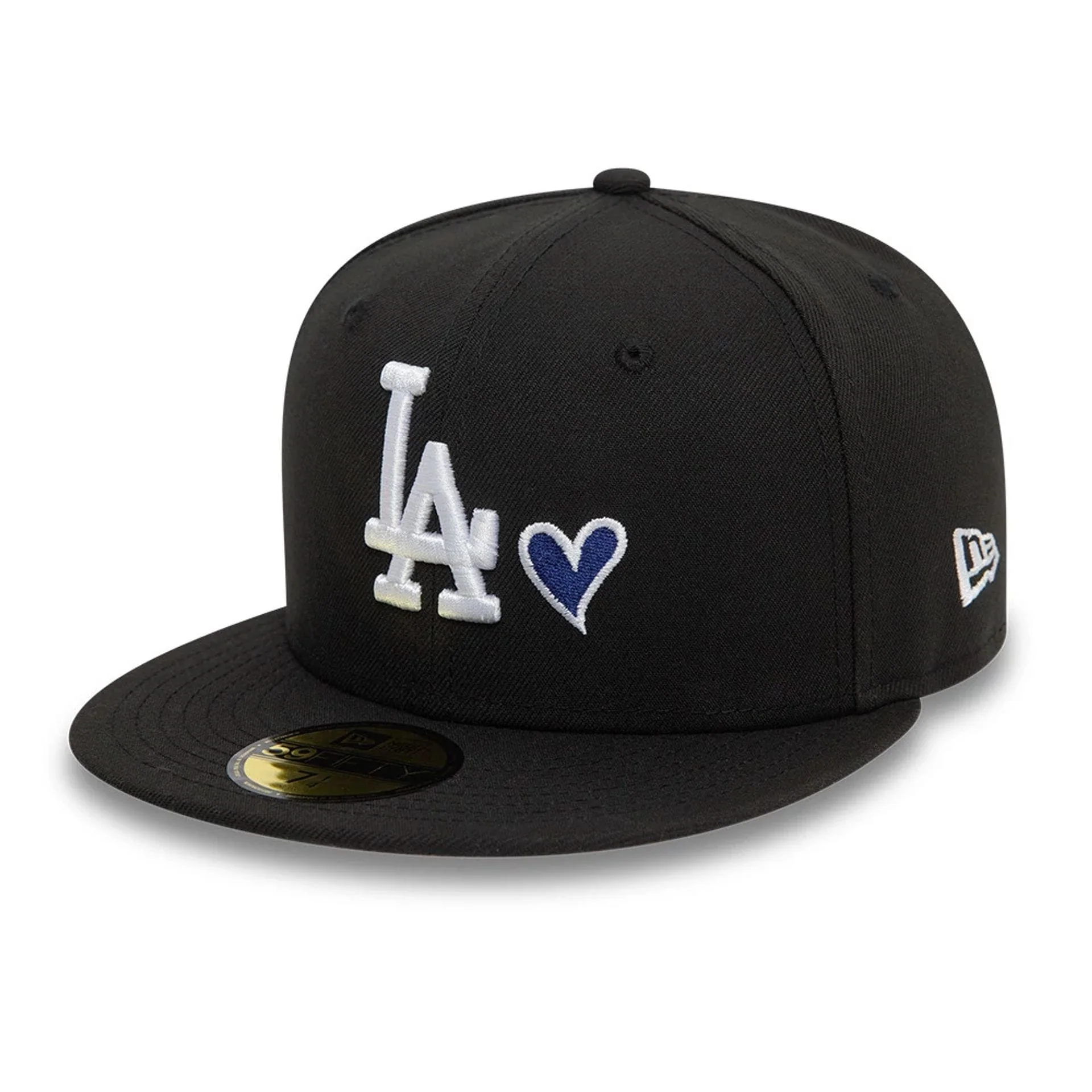 LA Dodgers MLB Heart Icon Black 59FIFTY Fitted Cap