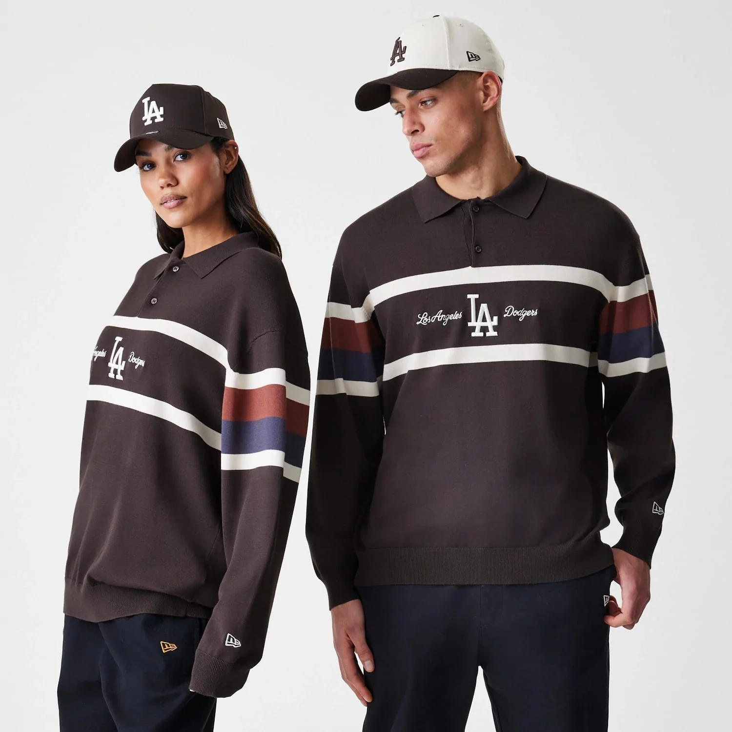 LA Dodgers MLB Knit Brown Rugby Shirt