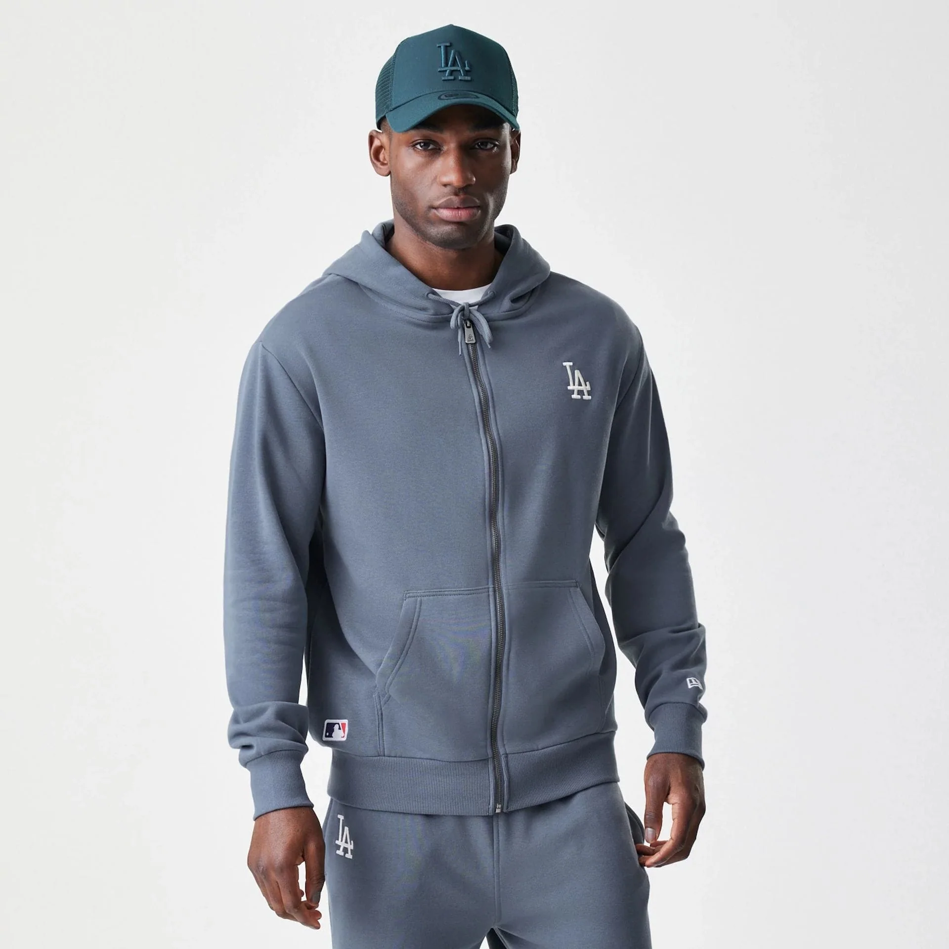 LA Dodgers MLB Midi League Essential Dark Grey Full Zip Hoodie