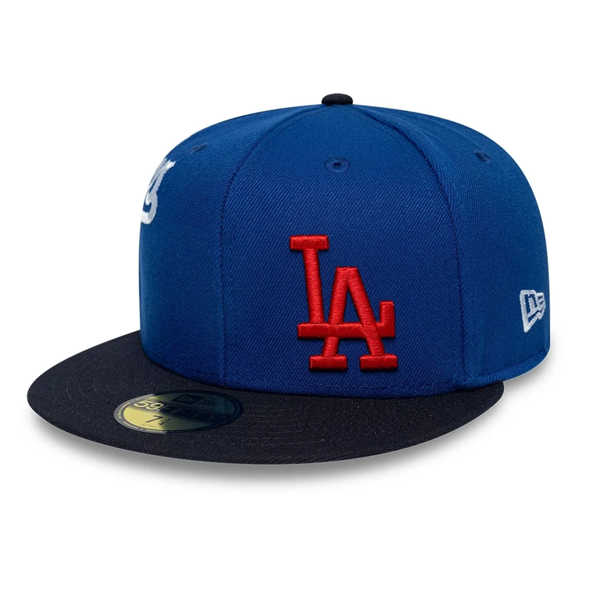 LA Dodgers MLB Multi Logo Satin Lined Blue 59FIFTY Fitted Cap - Image 4