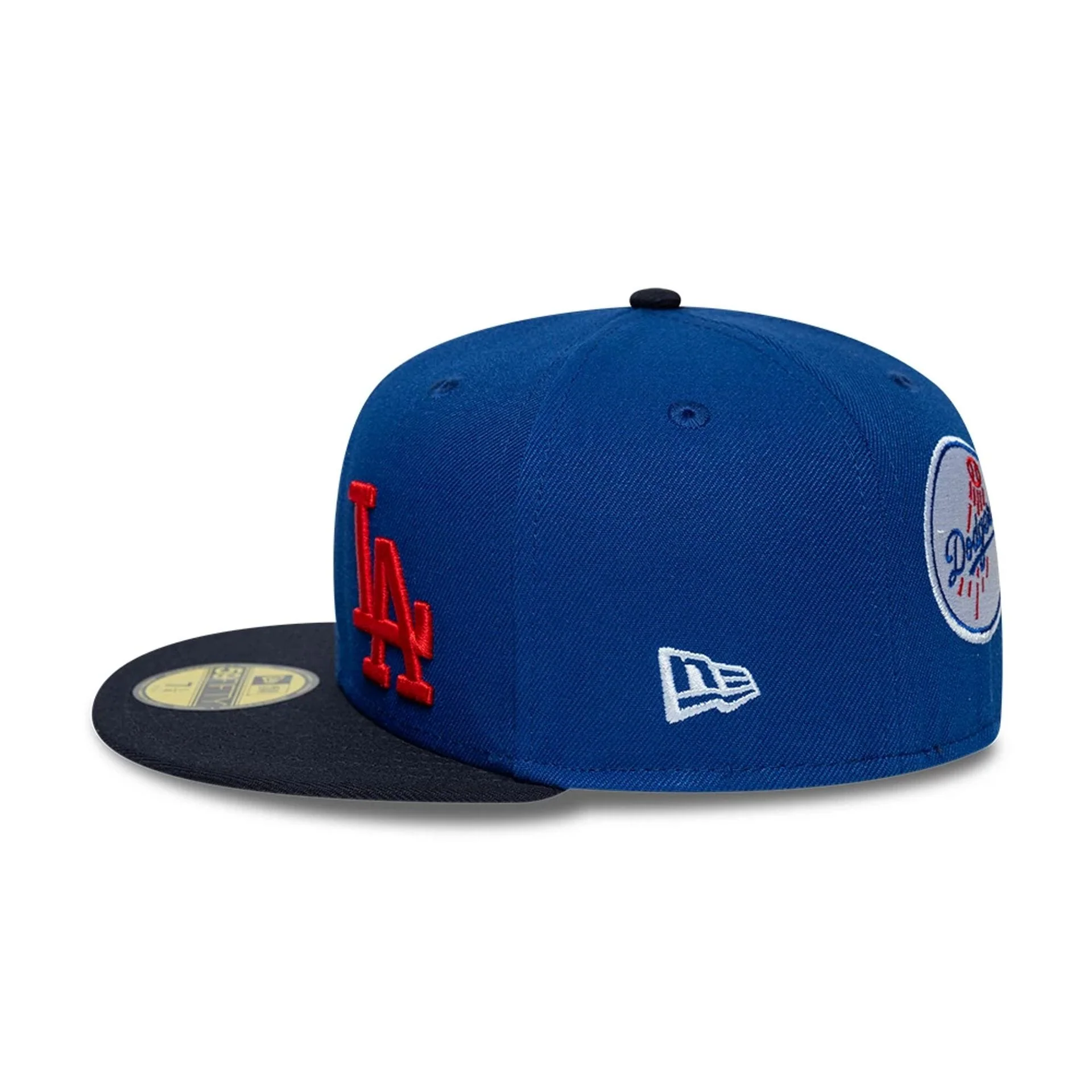 LA Dodgers MLB Multi Logo Satin Lined Blue 59FIFTY Fitted Cap - Image 6