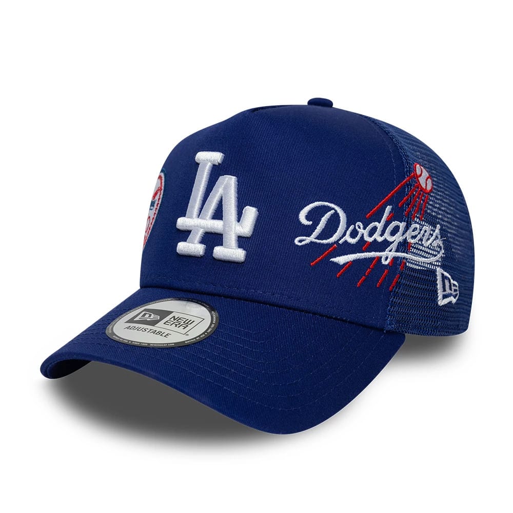 LA Dodgers MLB Patch Dark Blue 9FORTY A-Frame Trucker Adjustable Cap - Image 3