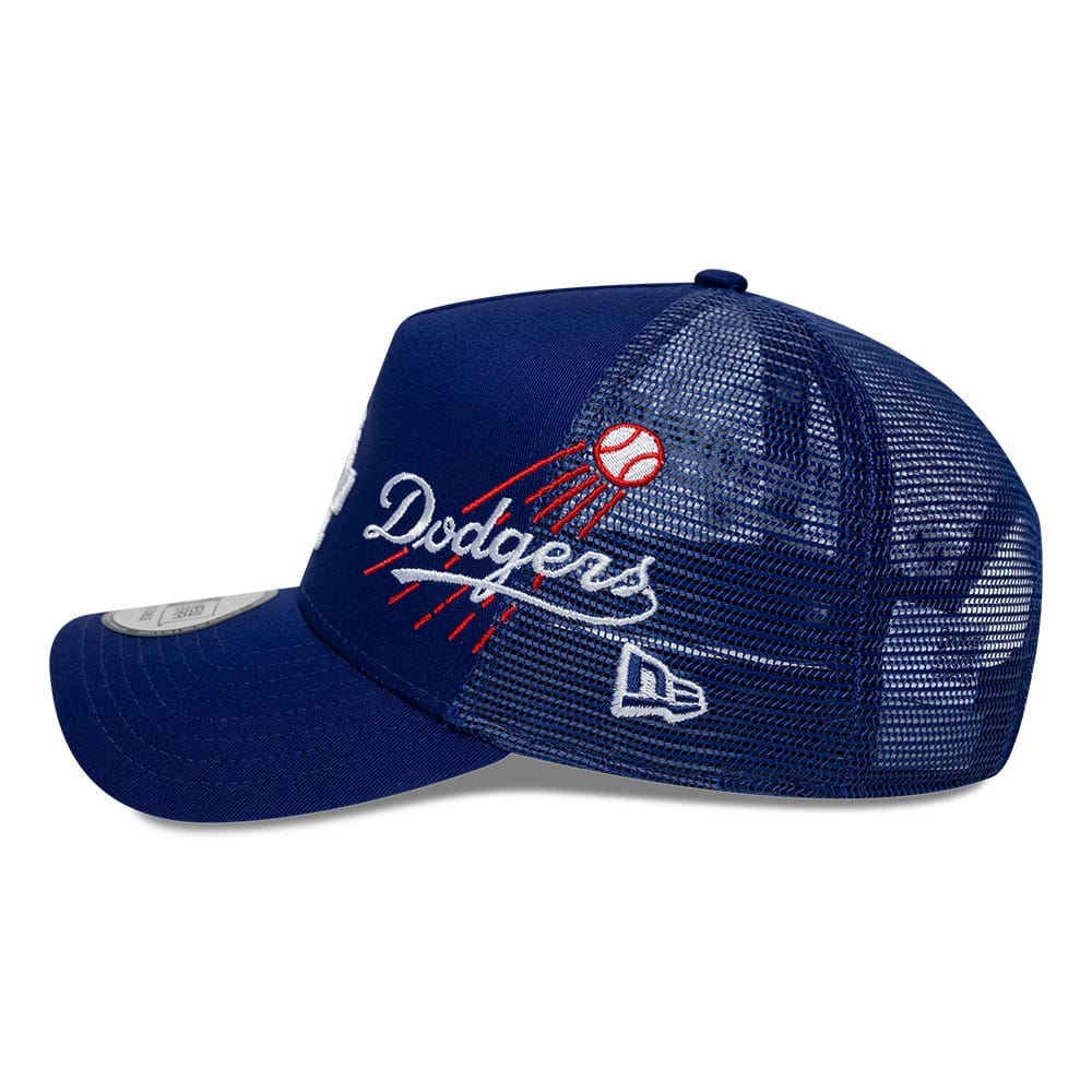 LA Dodgers MLB Patch Dark Blue 9FORTY A-Frame Trucker Adjustable Cap - Image 4