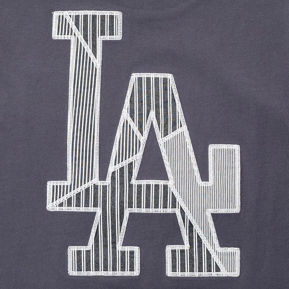 LA Dodgers MLB Patchwork Grey T-Shirt - Image 3